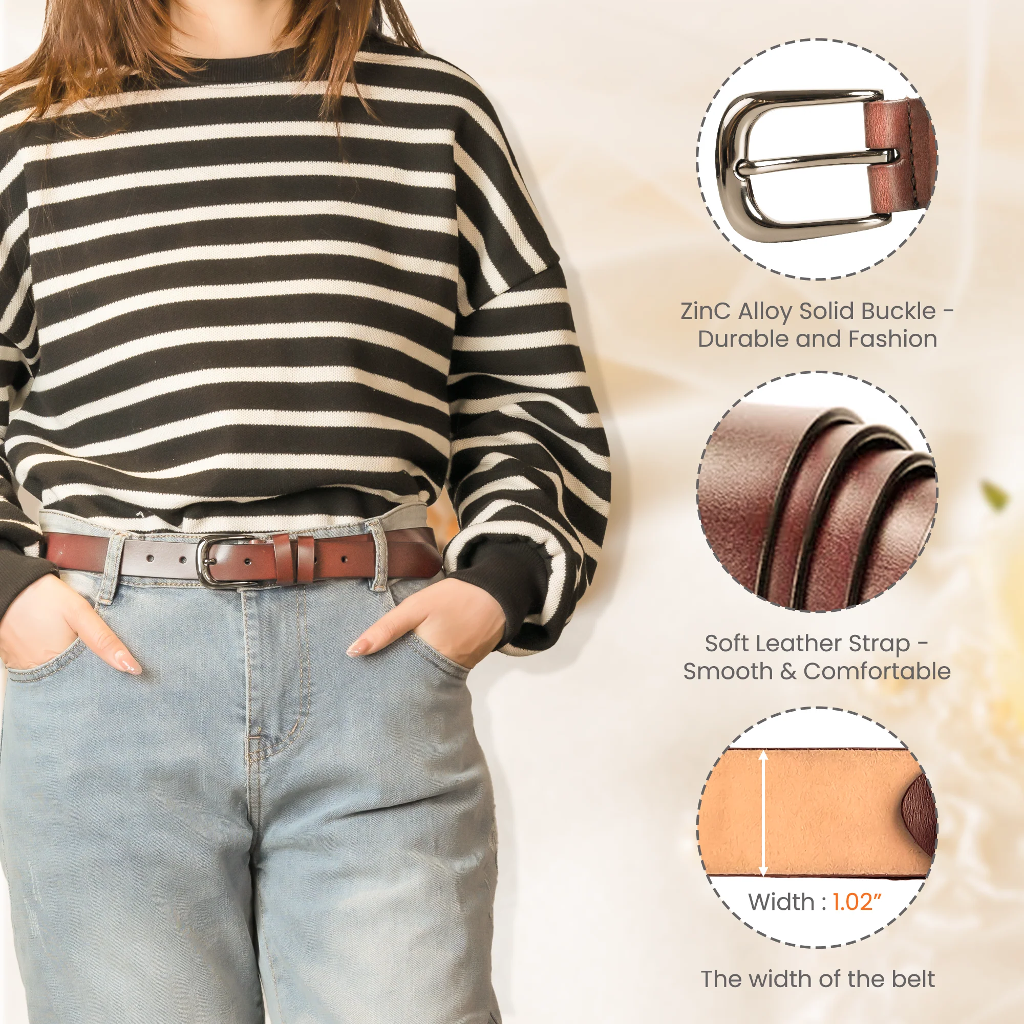 I Love You And Your Butt Is Perfect - Valentine's Day Gift For Wife - Personalized Women Leather Belt - Image 5