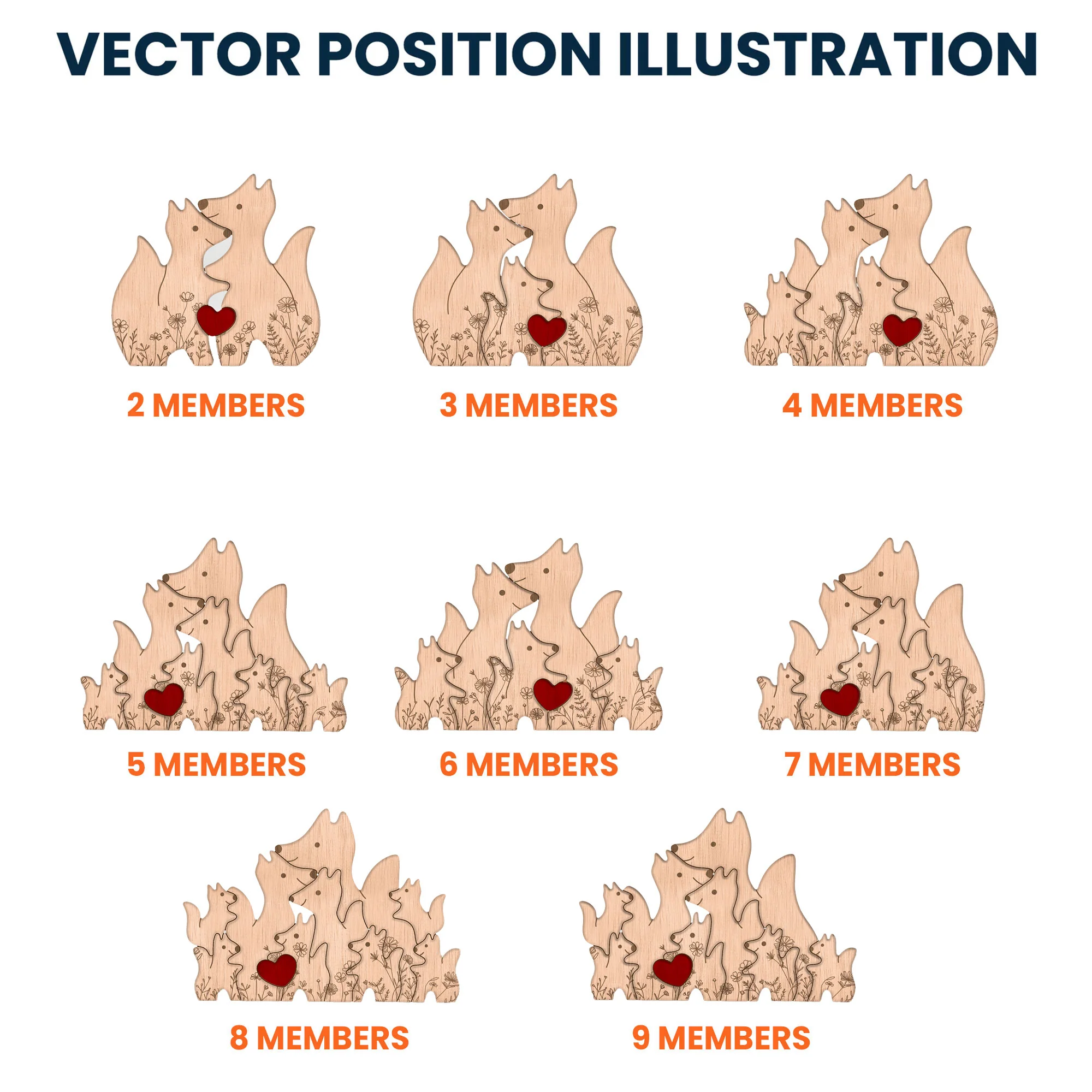 Fox Family - Personalized Wooden Fox Family Puzzle - Image 4