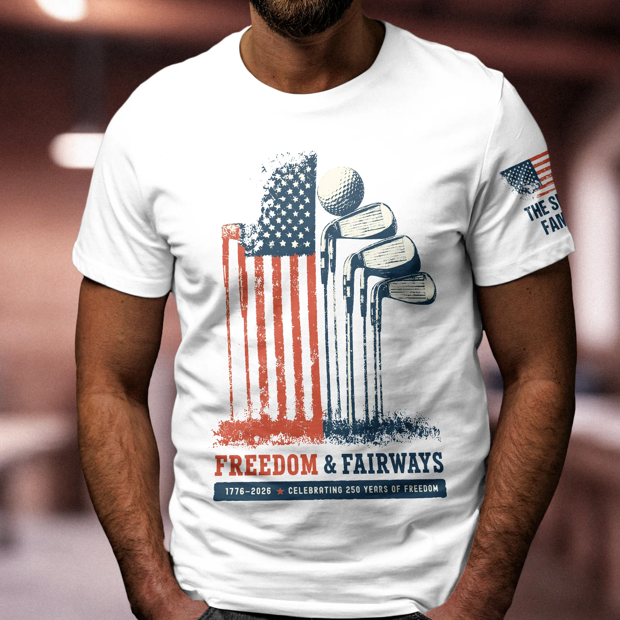 Freedom & Fairways Golf Lovers Gifts For Him, Celebrating 250 Years Of Freedom - Personalized Shirt - Image 6