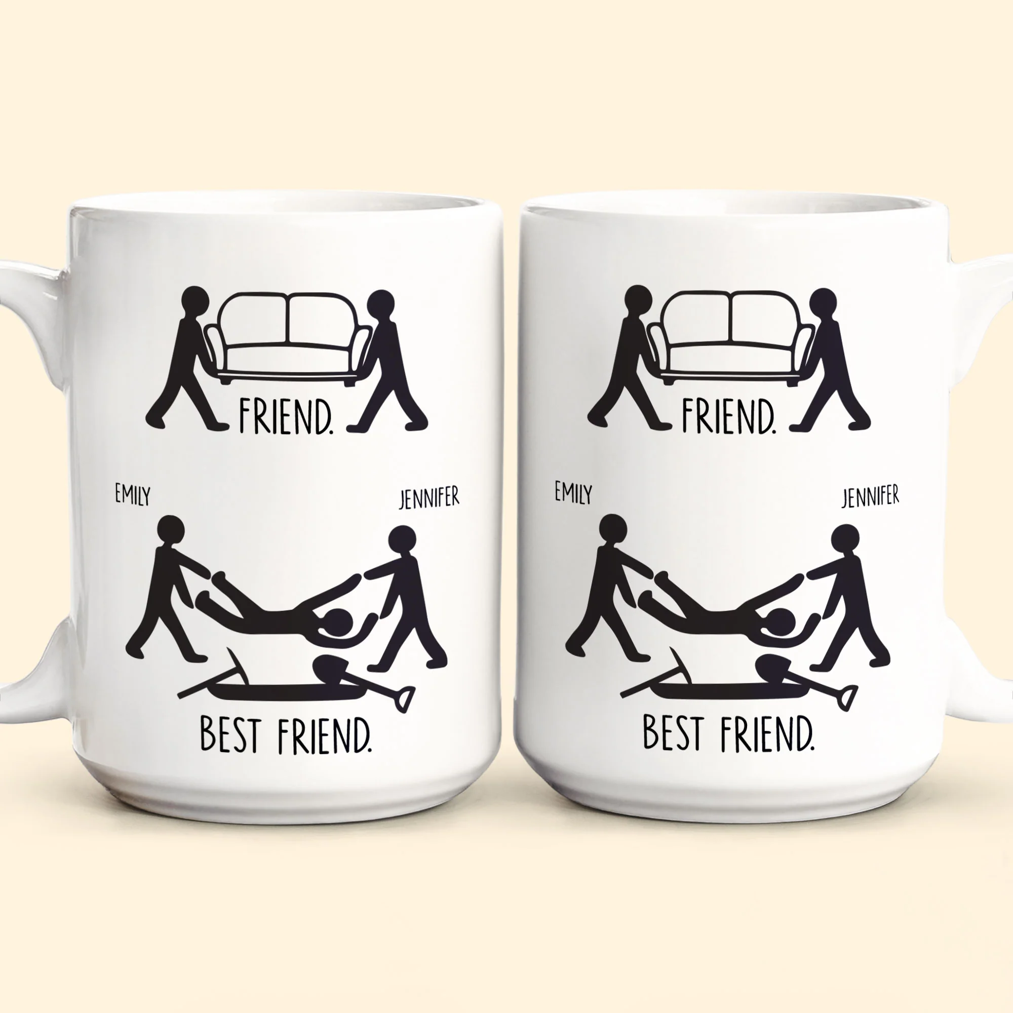 Friend Vs Best Friend Funny - Personalized Mug - Image 4
