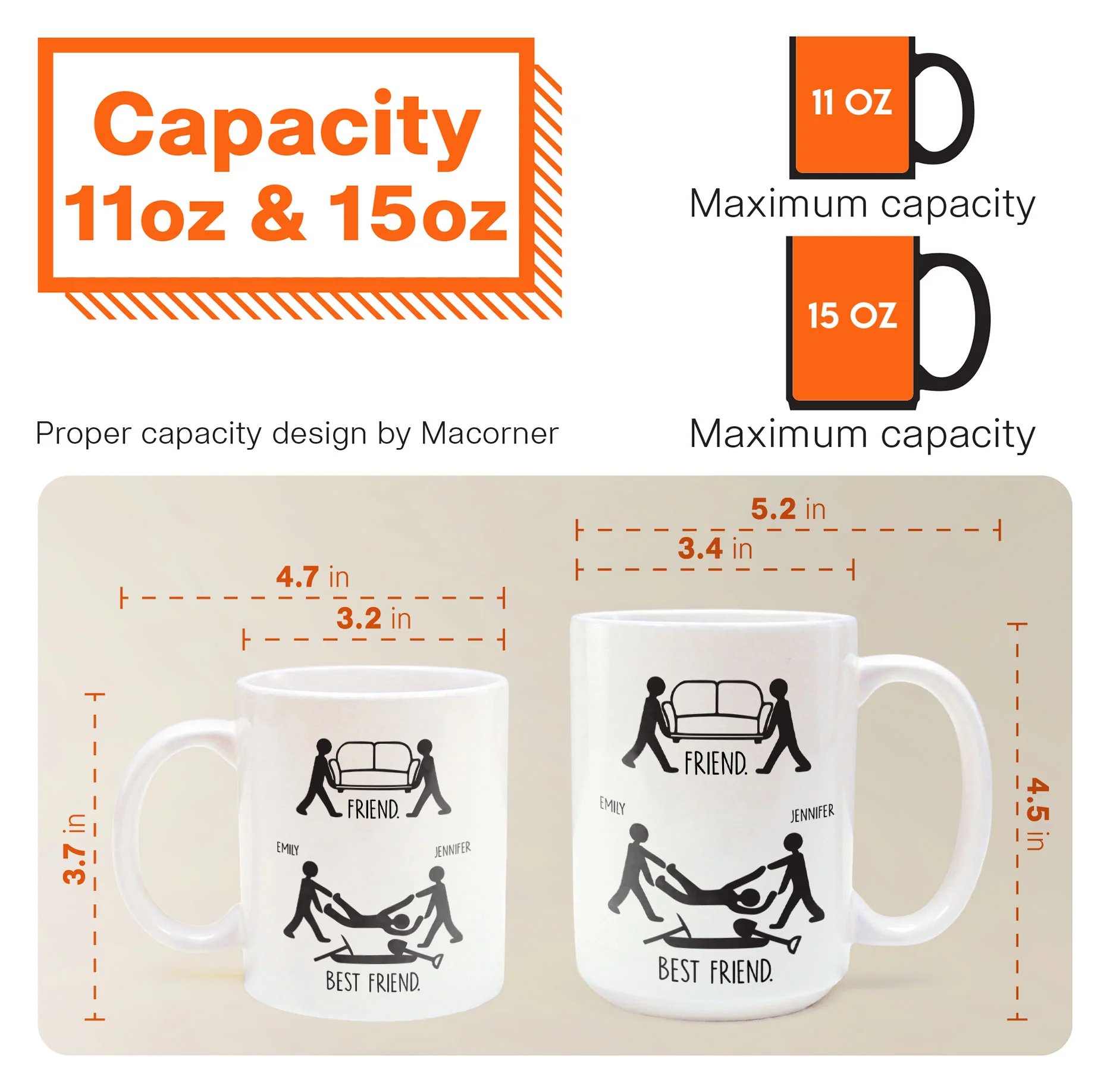 Friend Vs Best Friend Funny - Personalized Mug - Image 7