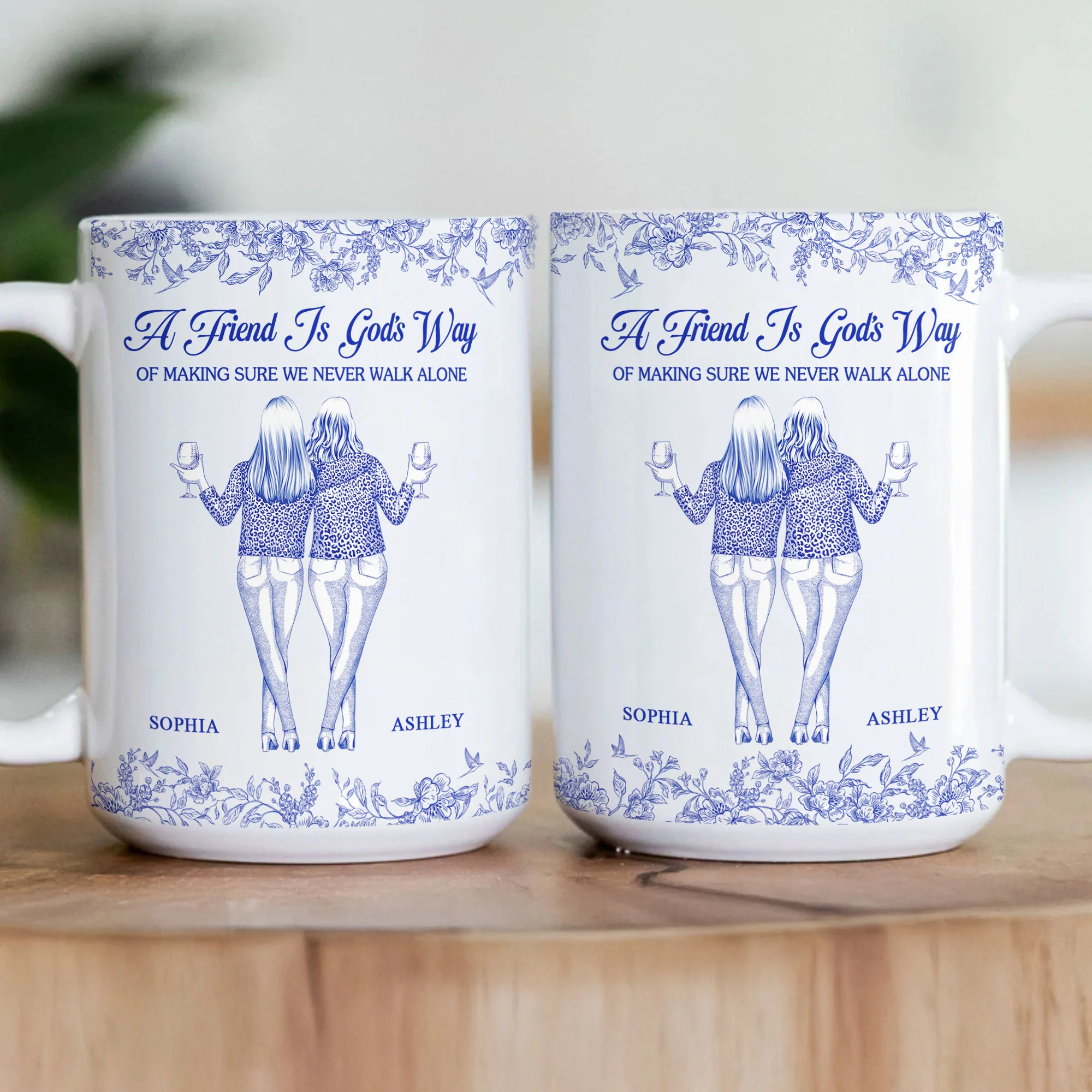 Friend - We Never Walk Alone - Personalized Mug - Image 3
