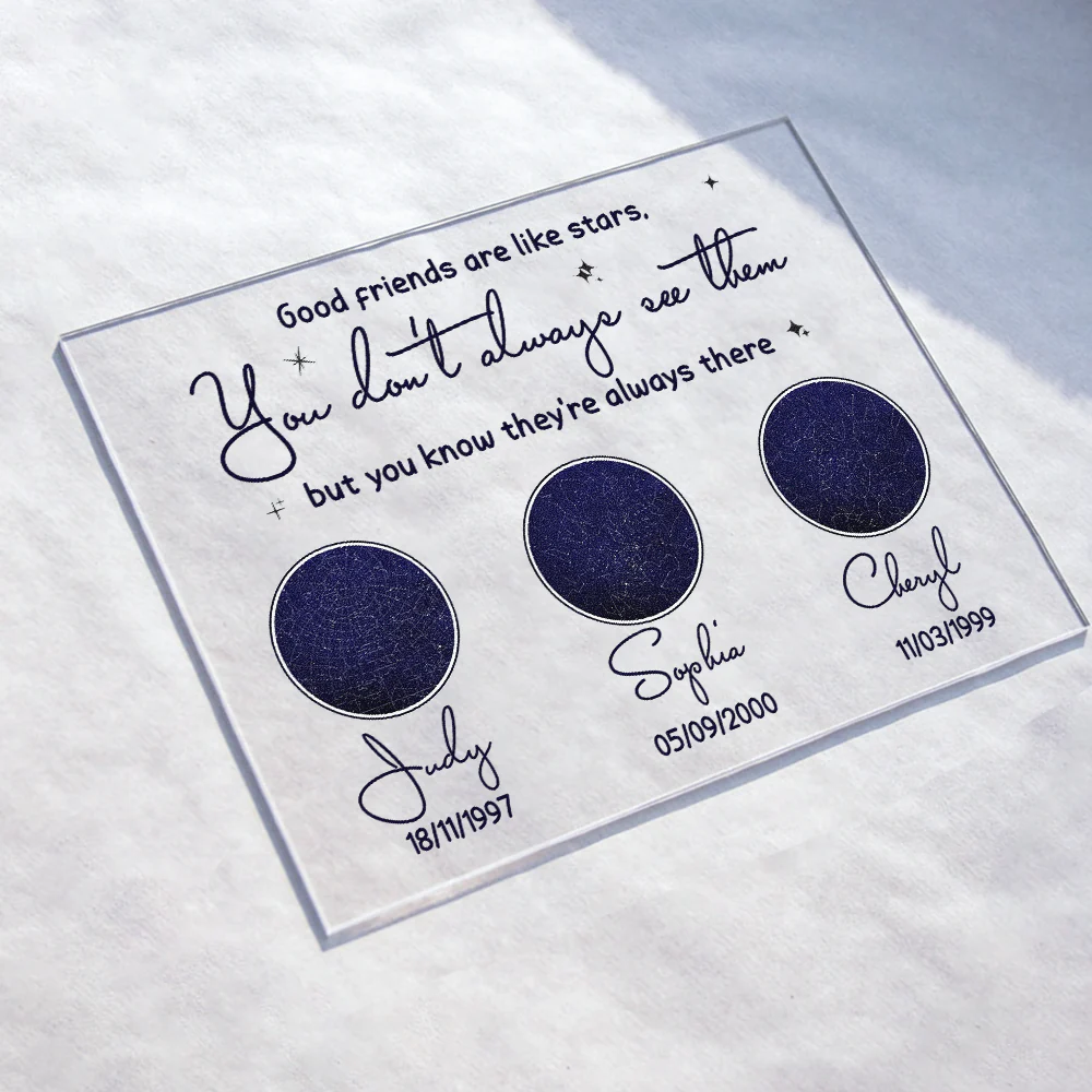 Friends Are Like Stars - Personalized Acrylic Plaque - Image 4