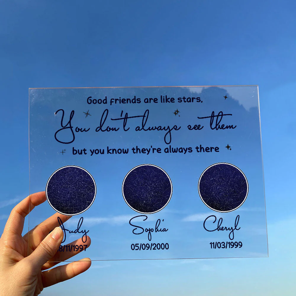 Friends Are Like Stars - Personalized Acrylic Plaque - Image 5