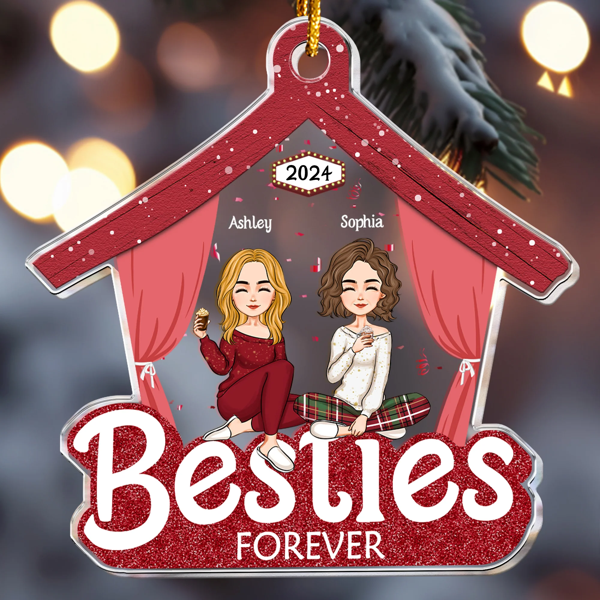 Friends - Besties Forever - Ver 2 - Personalized Acrylic Ornament - Image 3