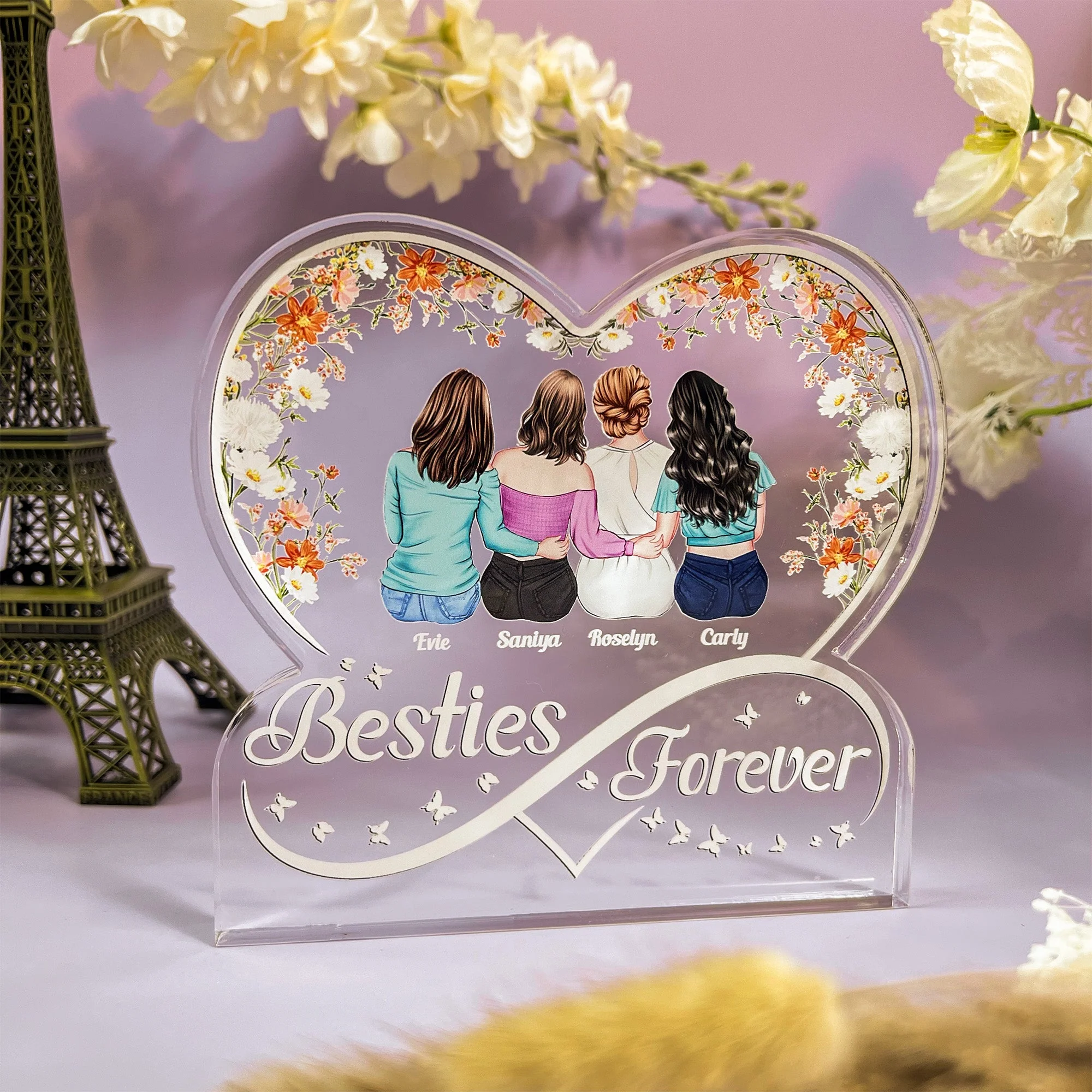Friends Forever Infinity Friendship Gift - Personalized Acrylic Plaque - Image 2