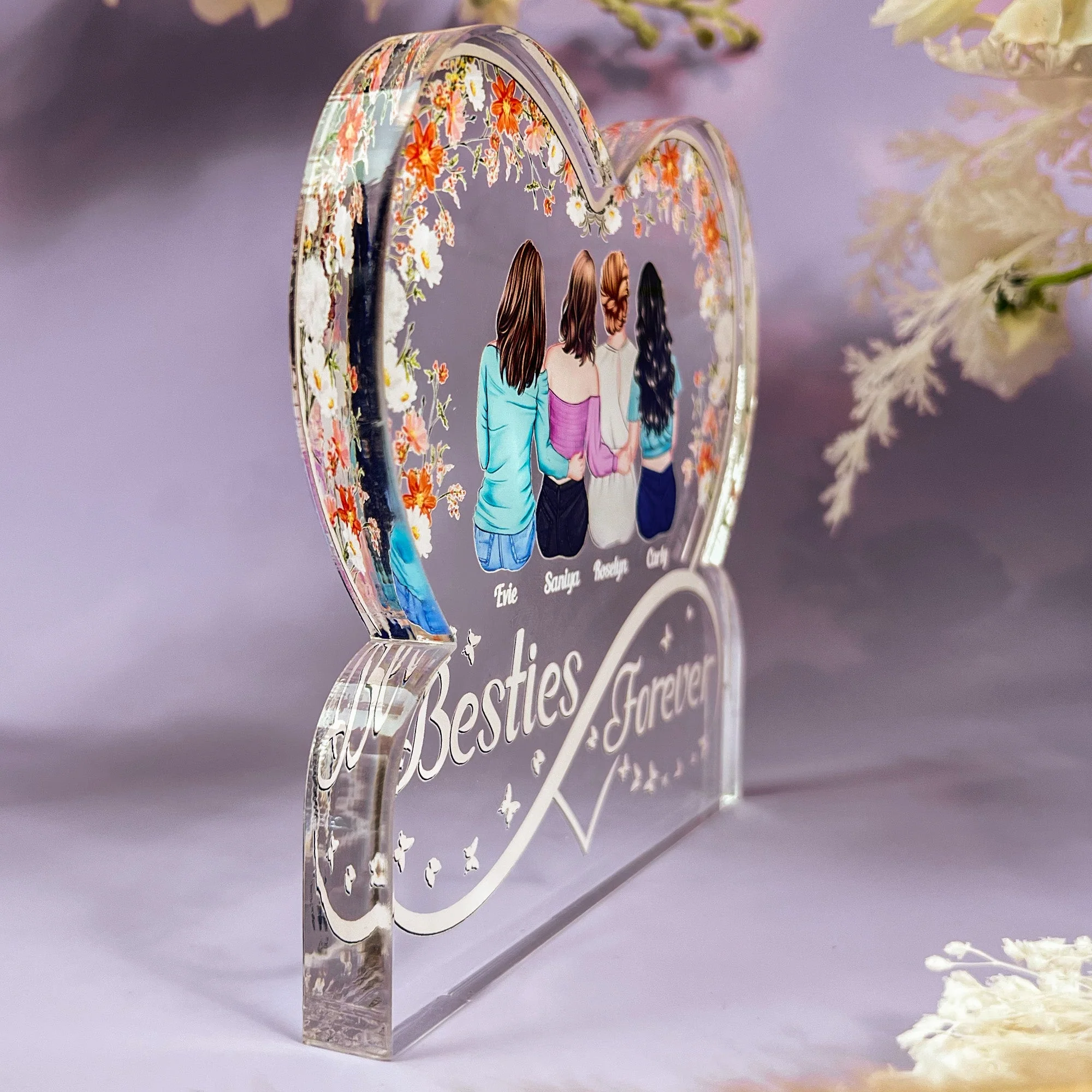 Friends Forever Infinity Friendship Gift - Personalized Acrylic Plaque - Image 3