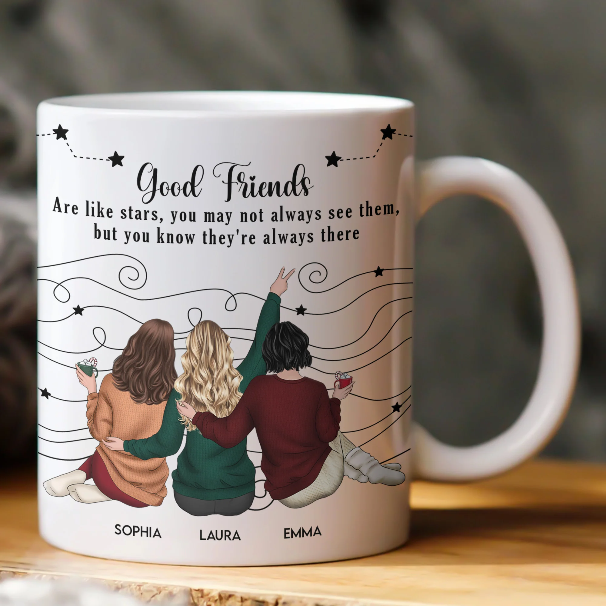 Friends Like Star - Thank You Gifts For Friends, Sisters - Personalized Mug