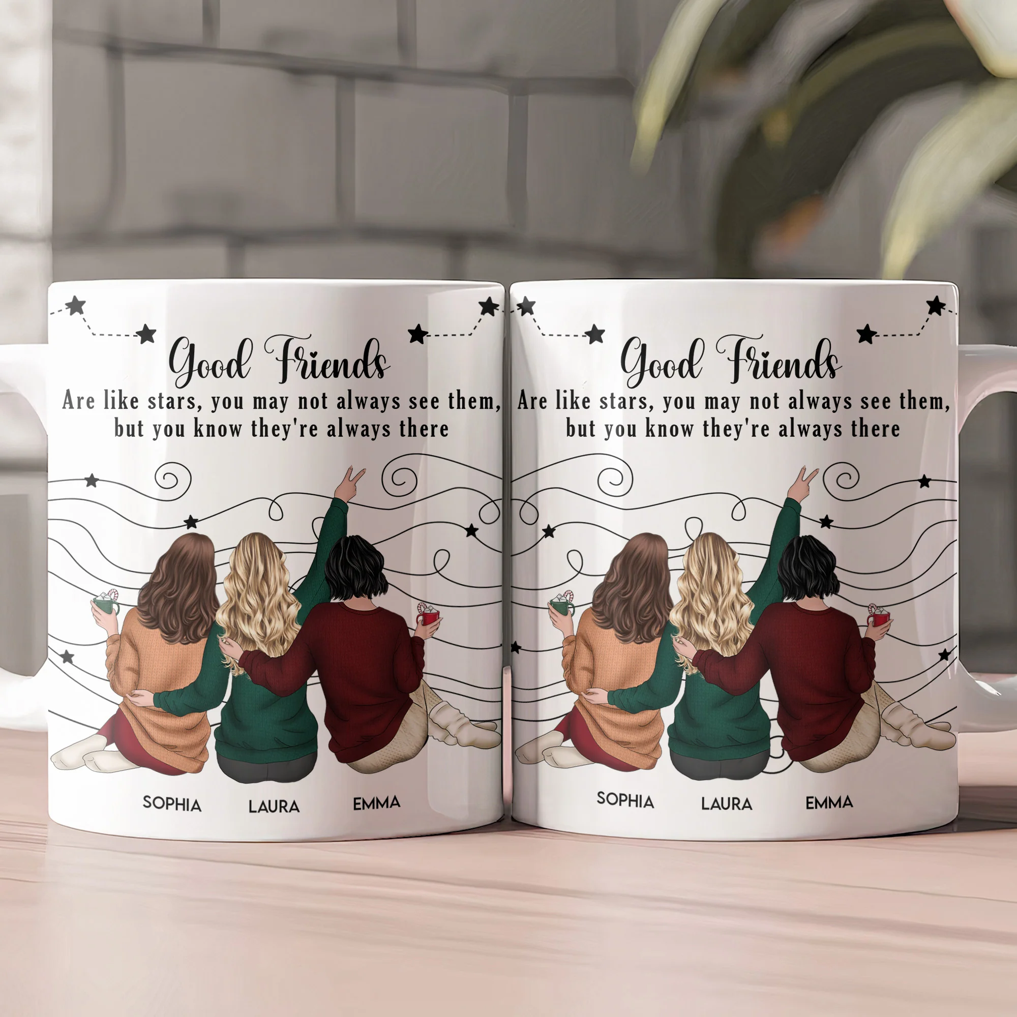 Friends Like Star - Thank You Gifts For Friends, Sisters - Personalized Mug - Image 2
