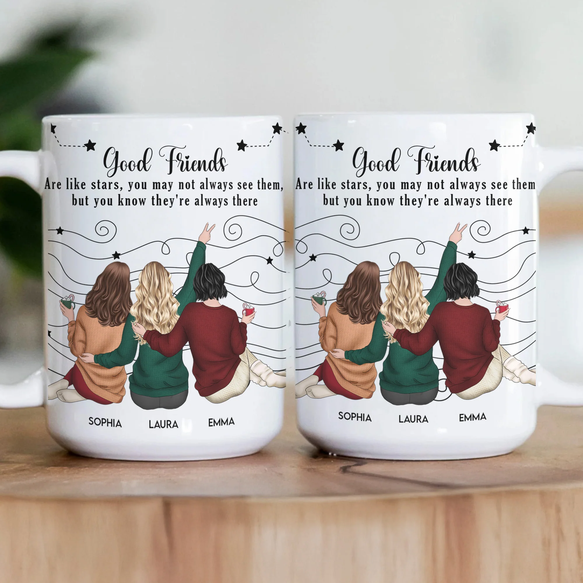 Friends Like Star - Thank You Gifts For Friends, Sisters - Personalized Mug - Image 3