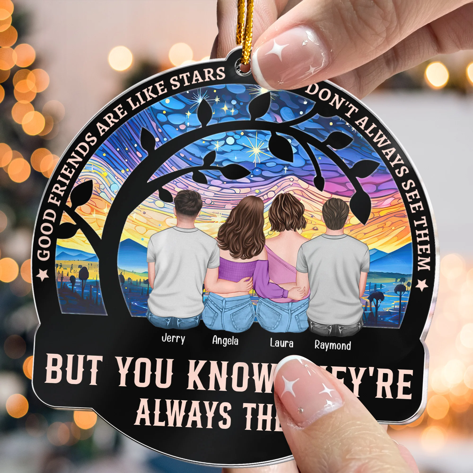 Friends Ornament Good Friends Are Like Stars - Personalized Acrylic Ornament - Image 2
