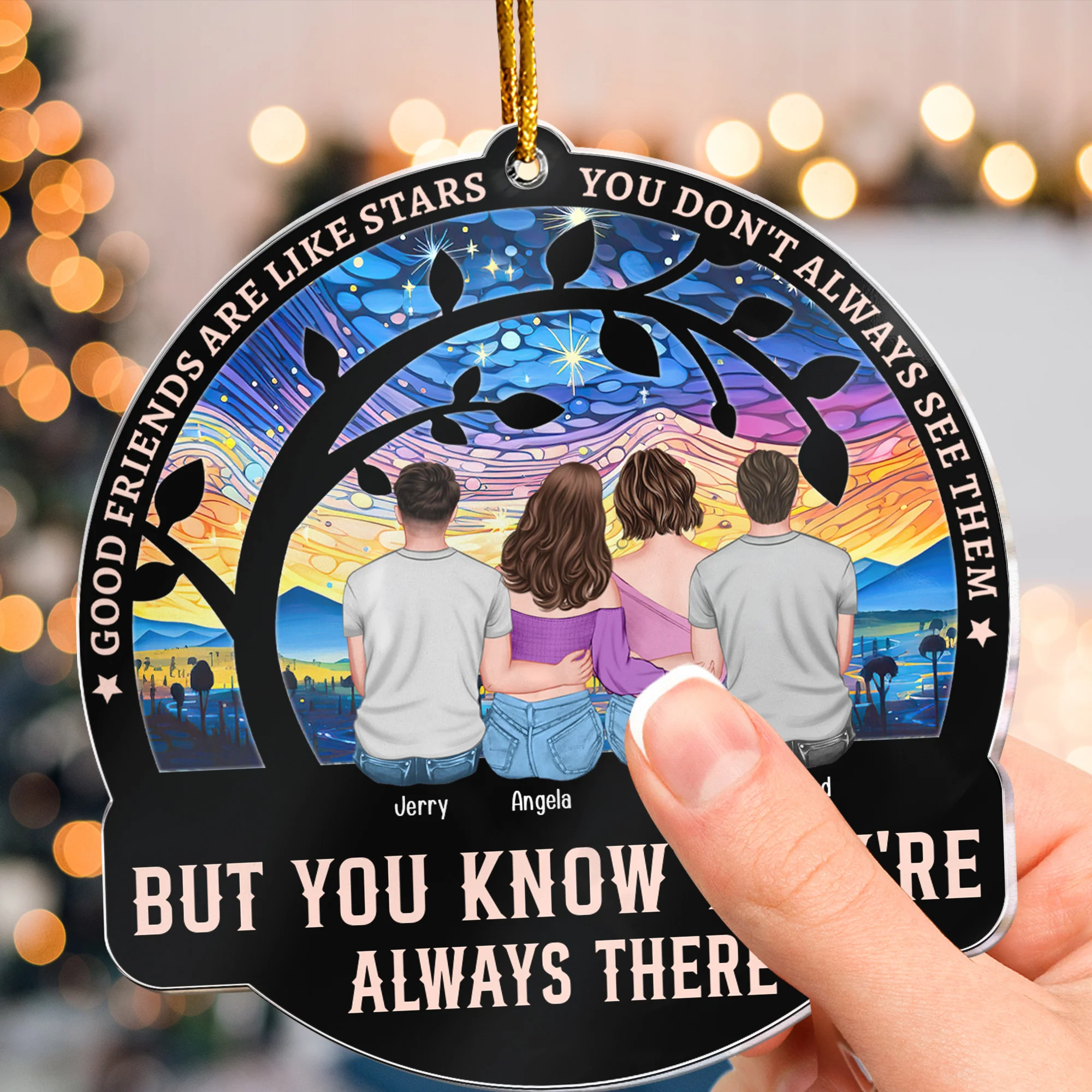 Friends Ornament Good Friends Are Like Stars - Personalized Acrylic Ornament - Image 3