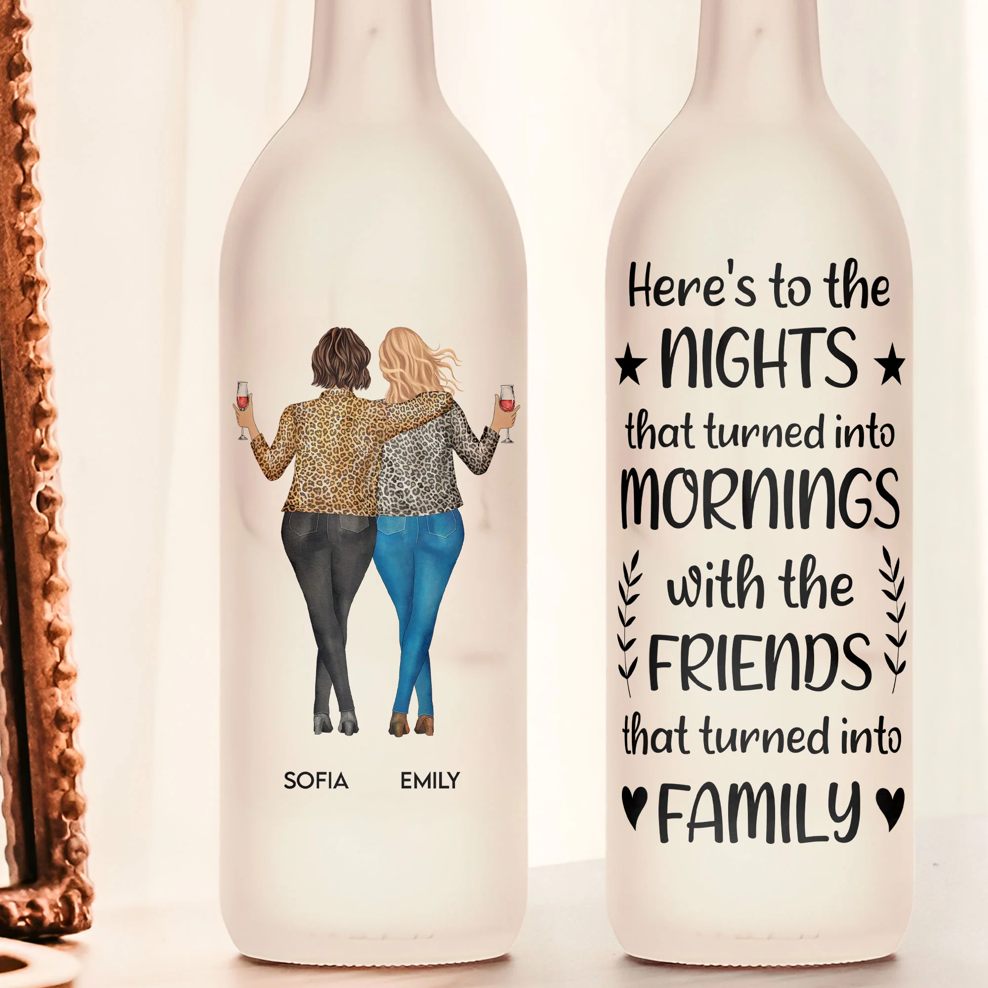 Friends That Turned Into Family - Personalized Bottle Lamp - Image 2