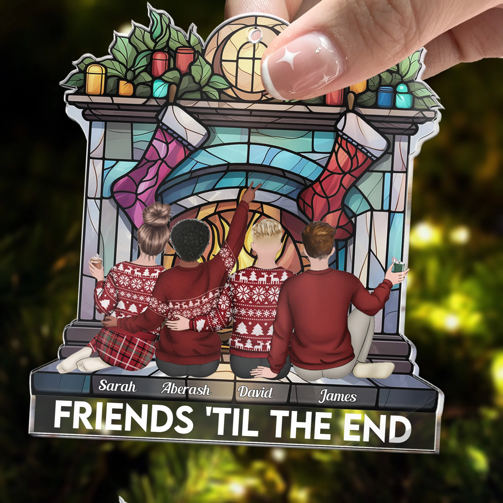 Friends 'Til The End - Personalized Acrylic Friends Ornament - Image 3