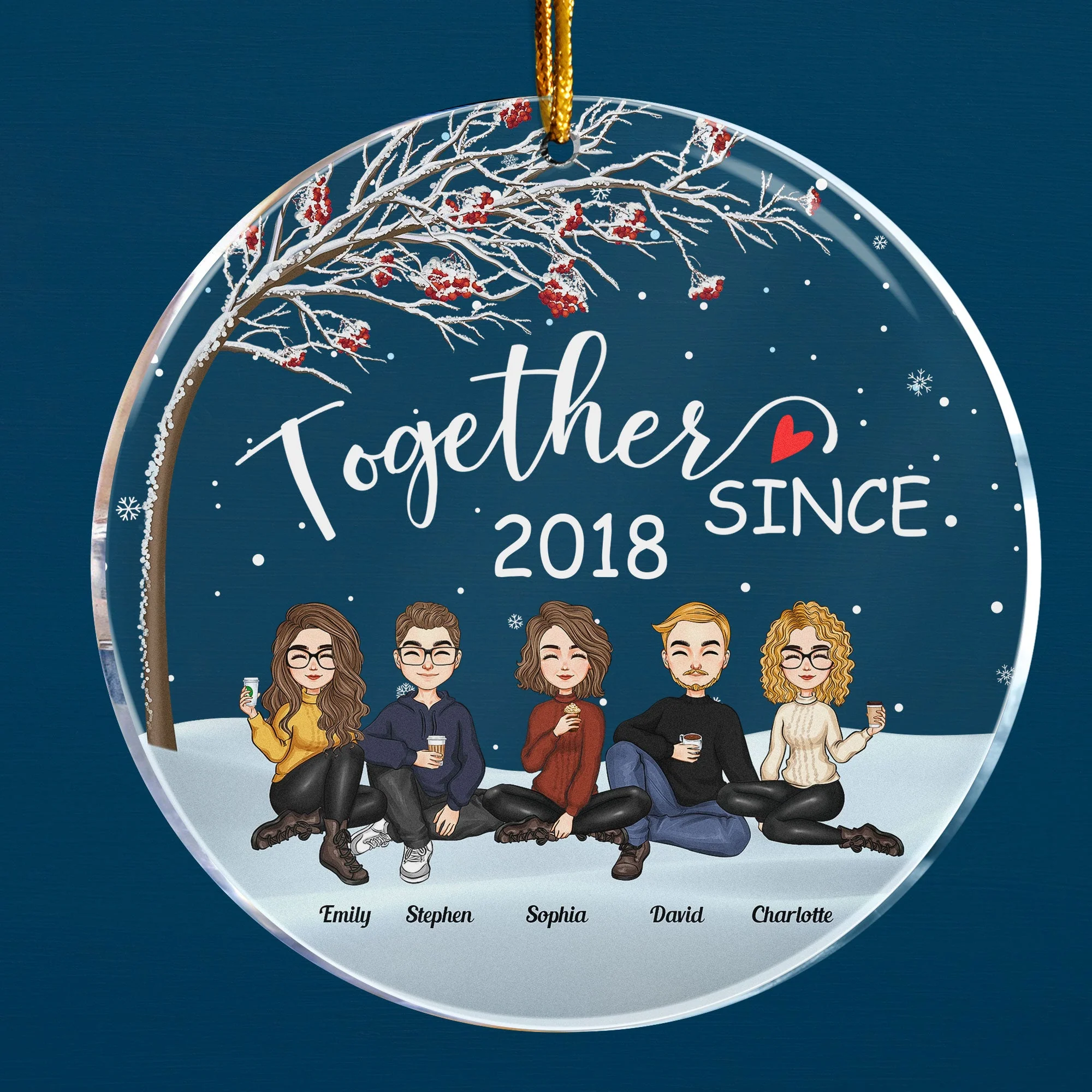 Friends - Together Since - Personalized Circle Acrylic Ornament - Christmas, New Year Gift For Friends, Sistas, Sister, Besties, Best Friends, Soul Sisters - Image 4