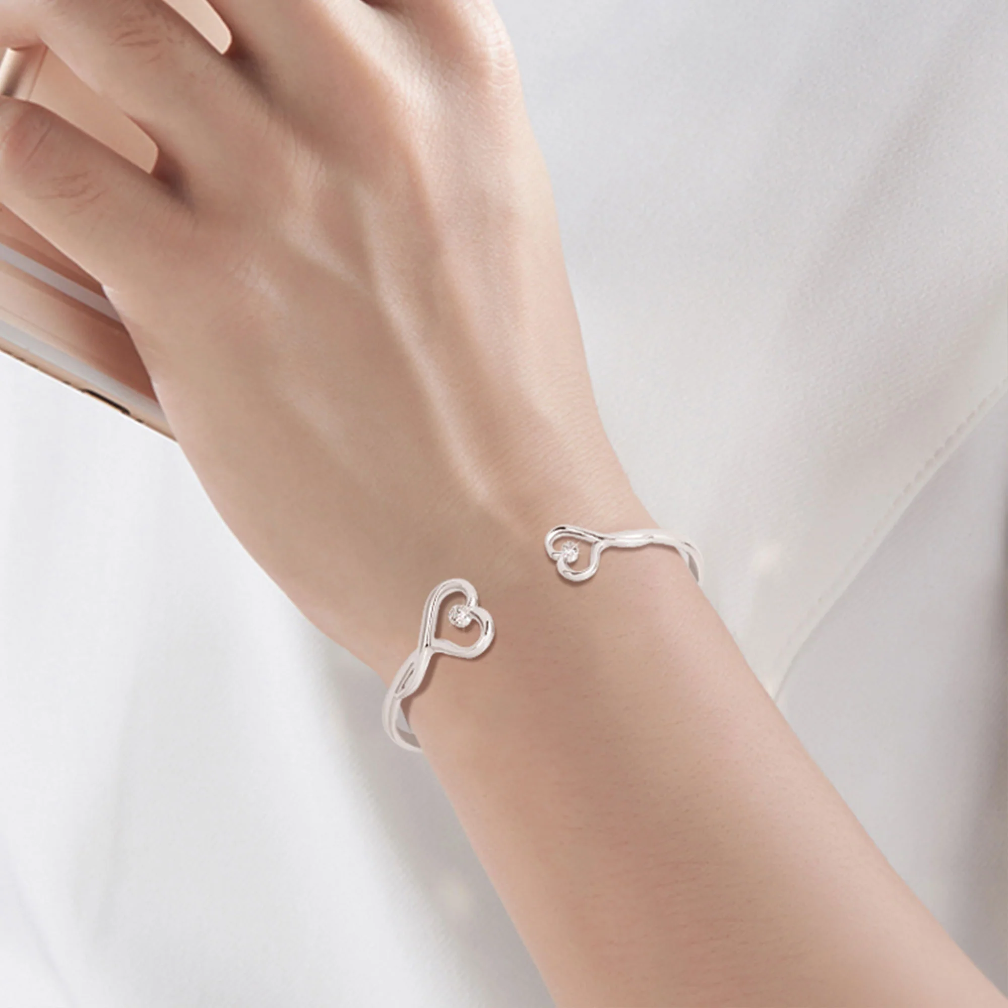 Friends Will Always Be Connected By Heart - Personalized Heart Bracelet - Image 3