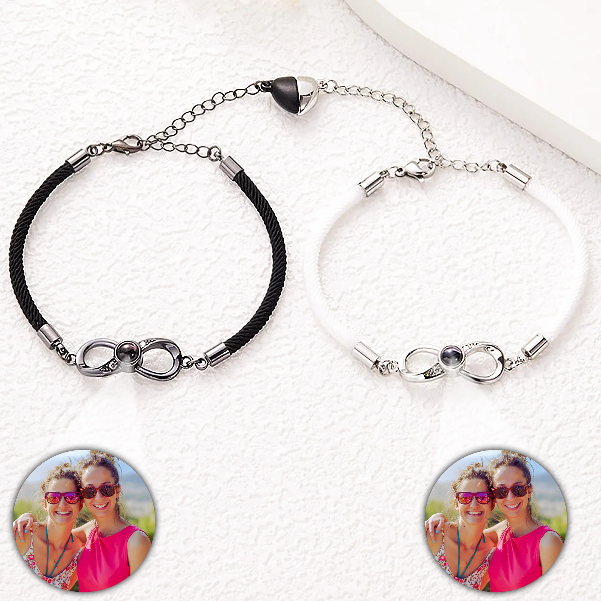 Friendship Gifts Idea Besties Forever - Custom Photo Projection Bracelets - Image 4