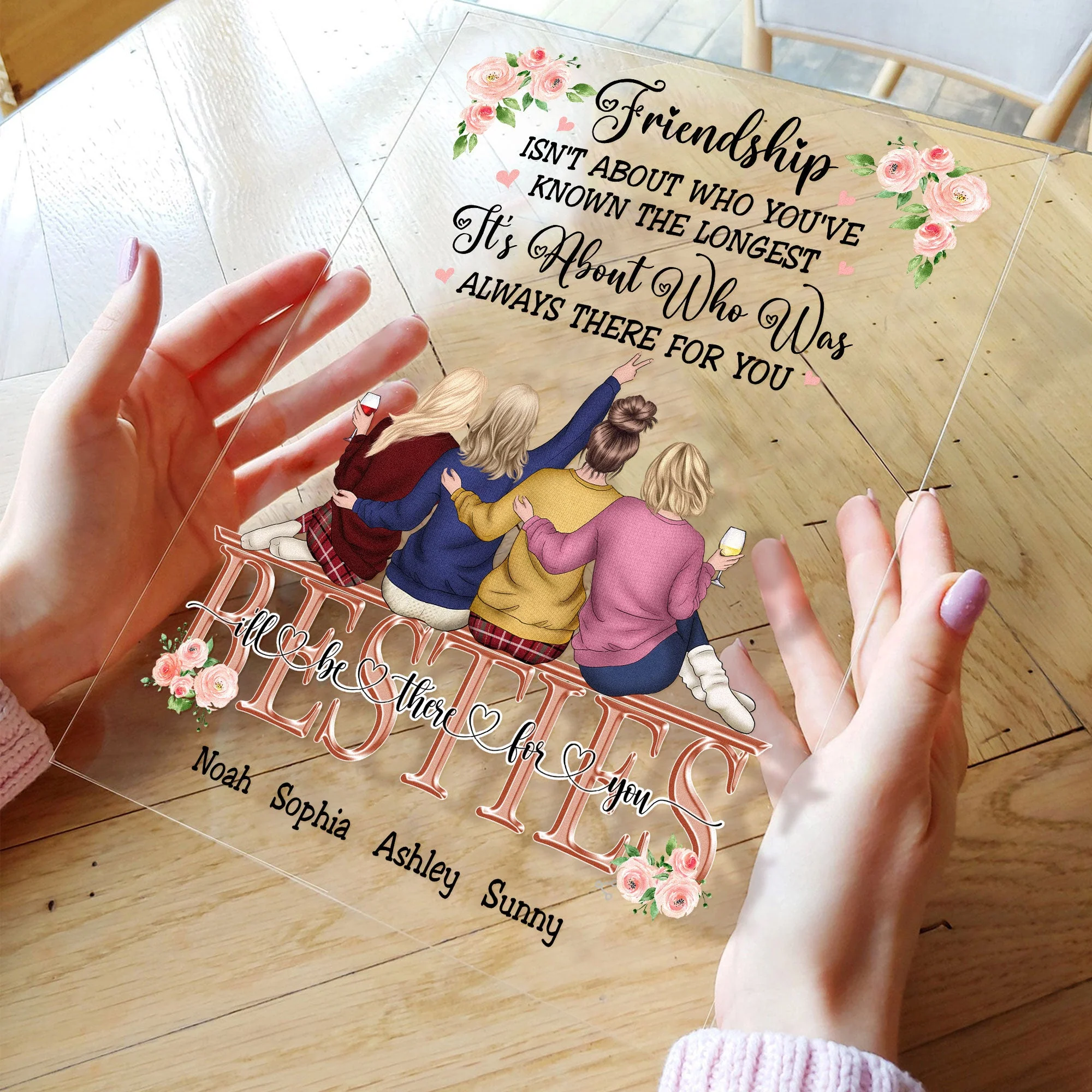 Friendship, It's About Who Was Always There For You - Personalized Acrylic Plaque - Birthday, Friendship day, Friend's Day Gift For Friends, Besties, Bff - Image 3