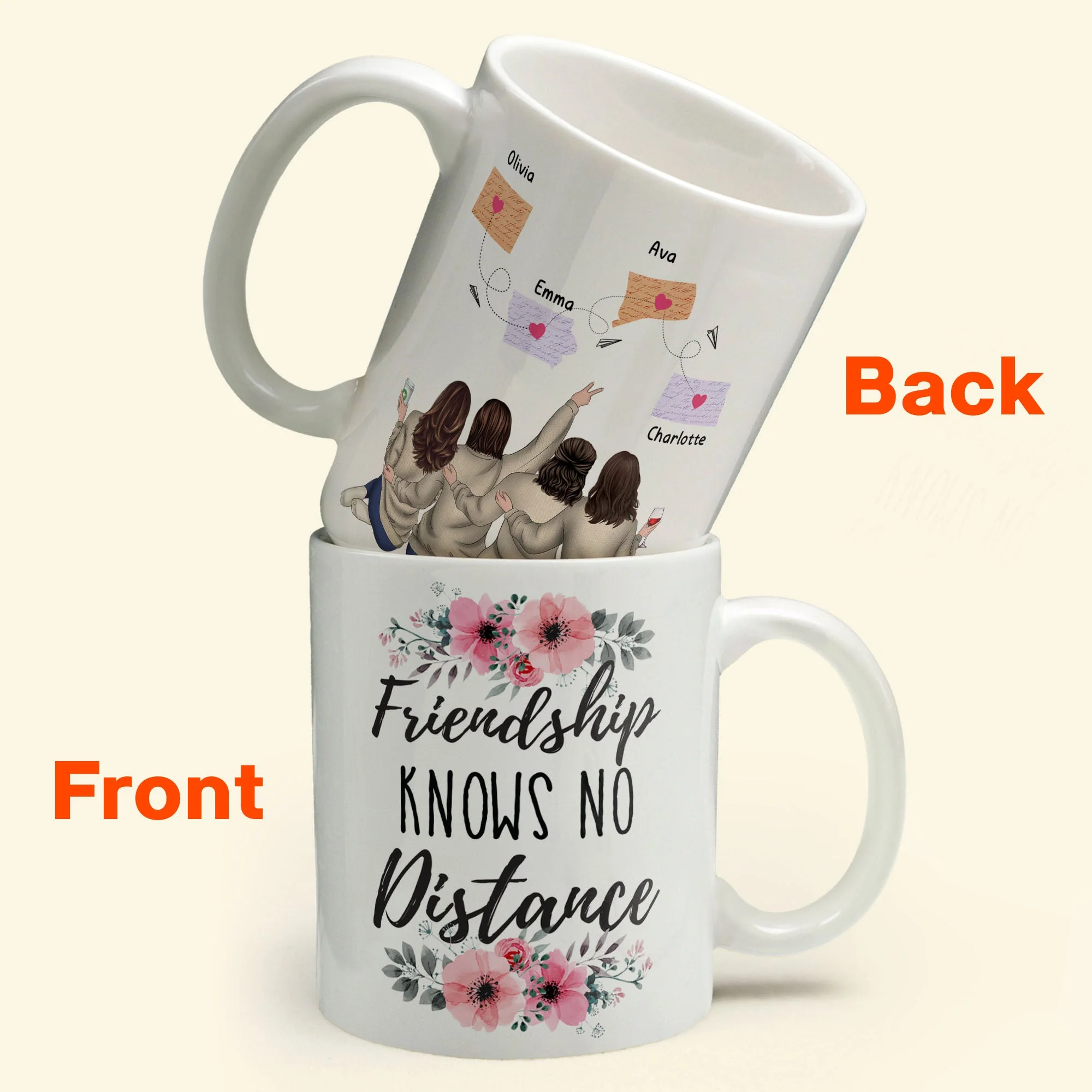 Friendship Knows No Distance - Personalized Mug - Birthday, Long Distance Friendship Gift For Sister, Soul Sister, Best Friend, BFF, Bestie, Friend - State Girls - Image 6