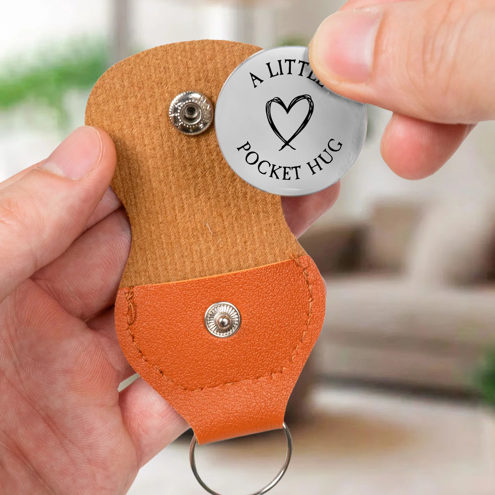 Friendship Thank You Gifts For Sisters, Besties - Custom Birth Flowers - Personalized Leather Pocket Hug - Image 4