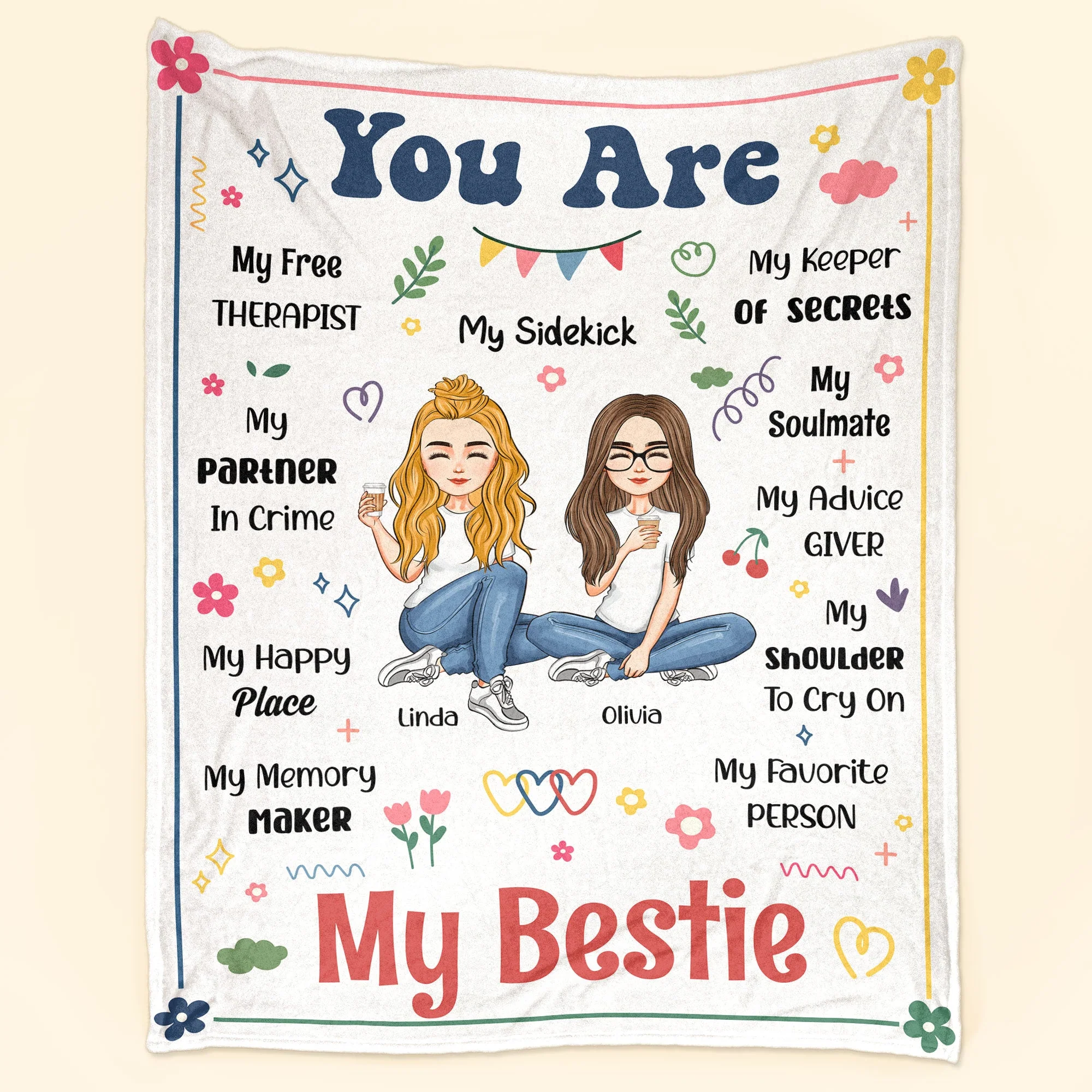 Friendship You Are My Sidekick My Partner In Crime - Personalized Blanket