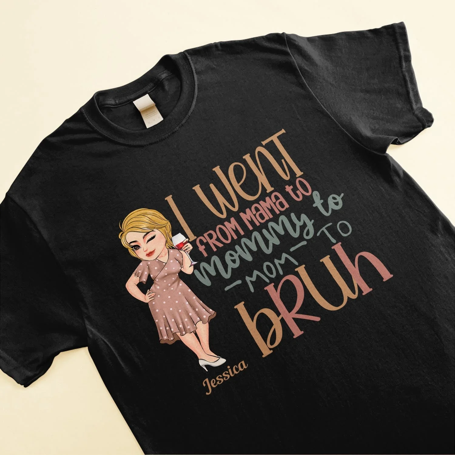 From Mama To Mommy To Mom To Bruh - Personalized Shirt - Birthday, Funny, Mother's Day Gift For Mom, Mother, Wife, Grandma, Nana - Image 3