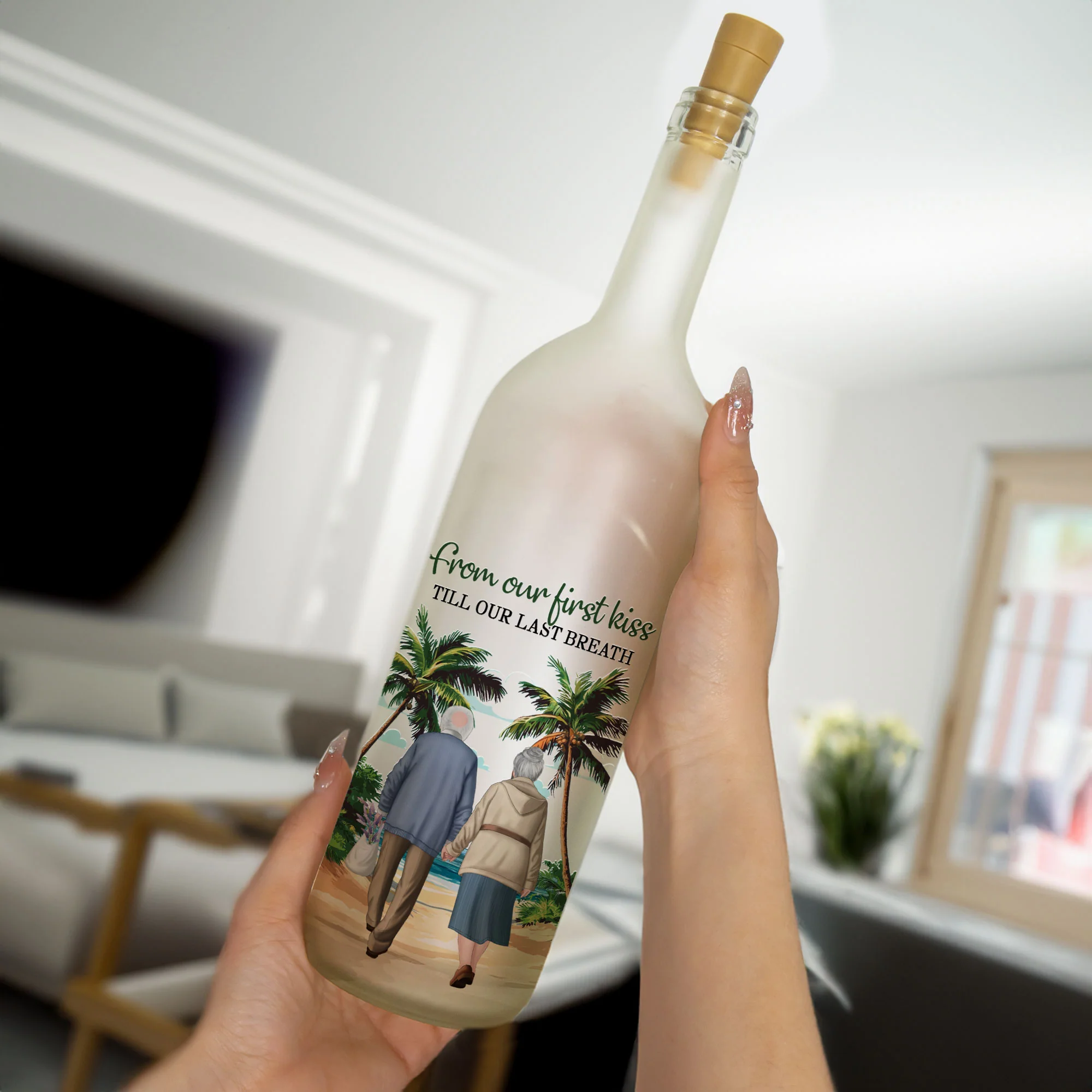 From Our First Kiss Till Our Last Breath I Had You You Had Me - Personalized Bottle Lamp - Image 2