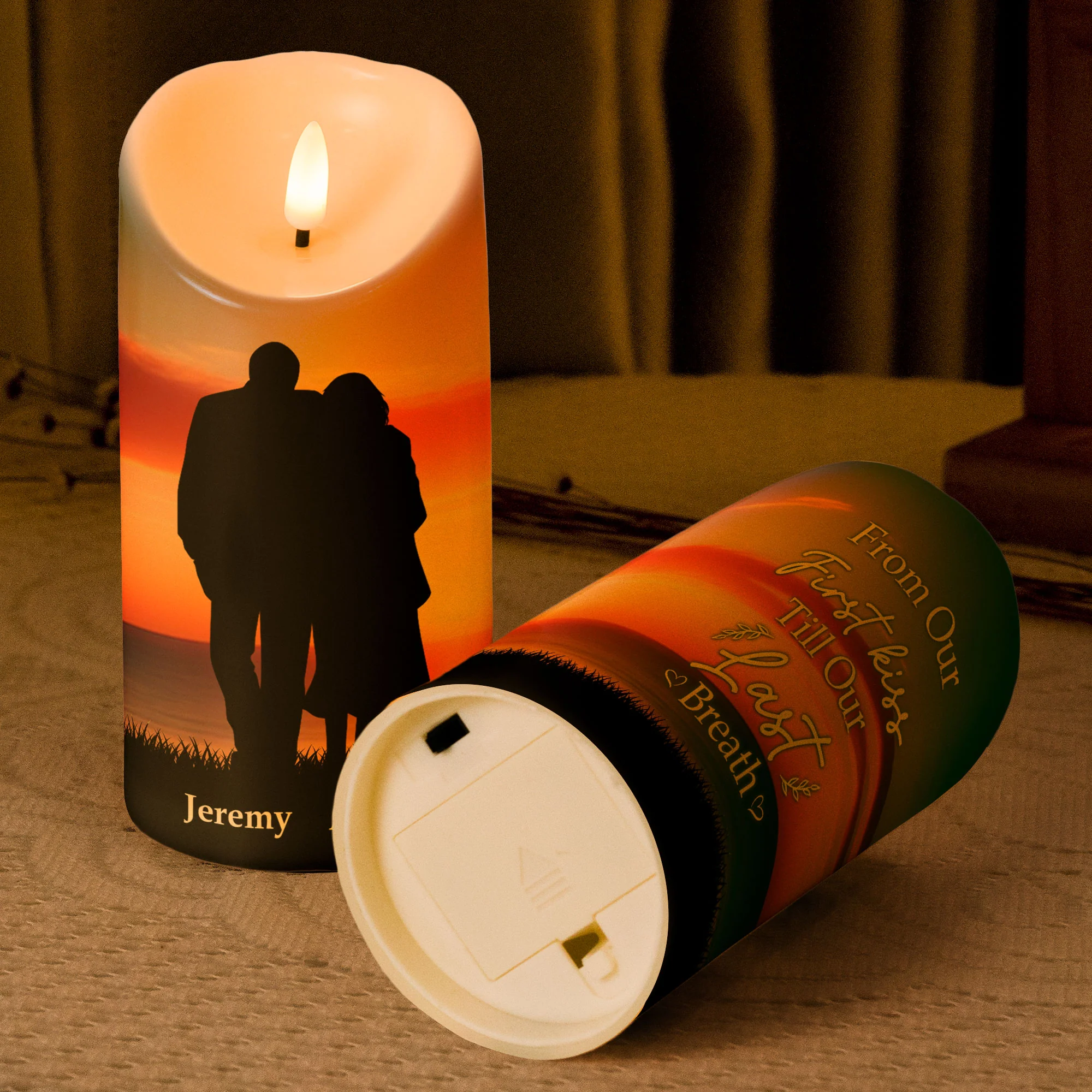 From Our First Kiss Till Our Last Breath - Personalized Led Candle - Image 3