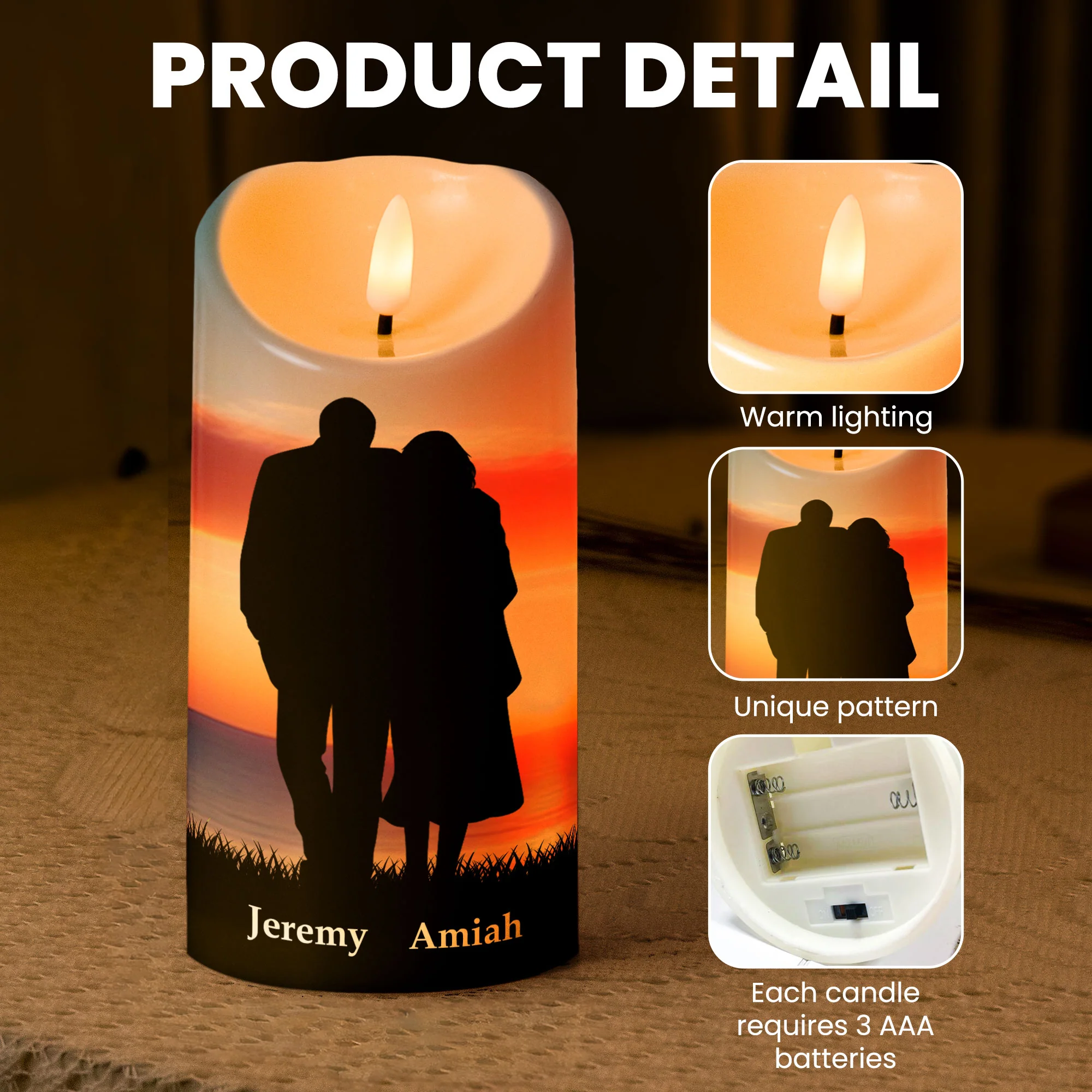 From Our First Kiss Till Our Last Breath - Personalized Led Candle - Image 4
