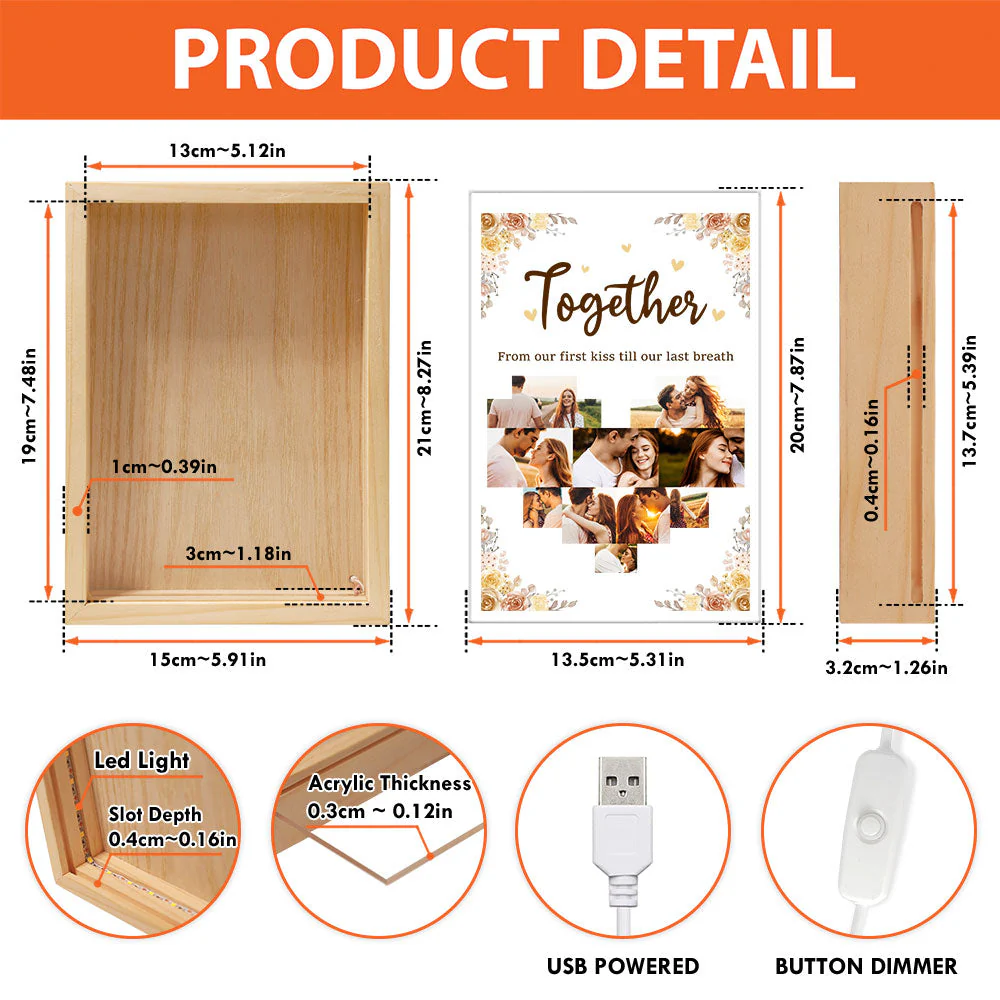 From Our First Kiss Till Our Last Breath - Personalized Photo Frame Light Box - Image 9