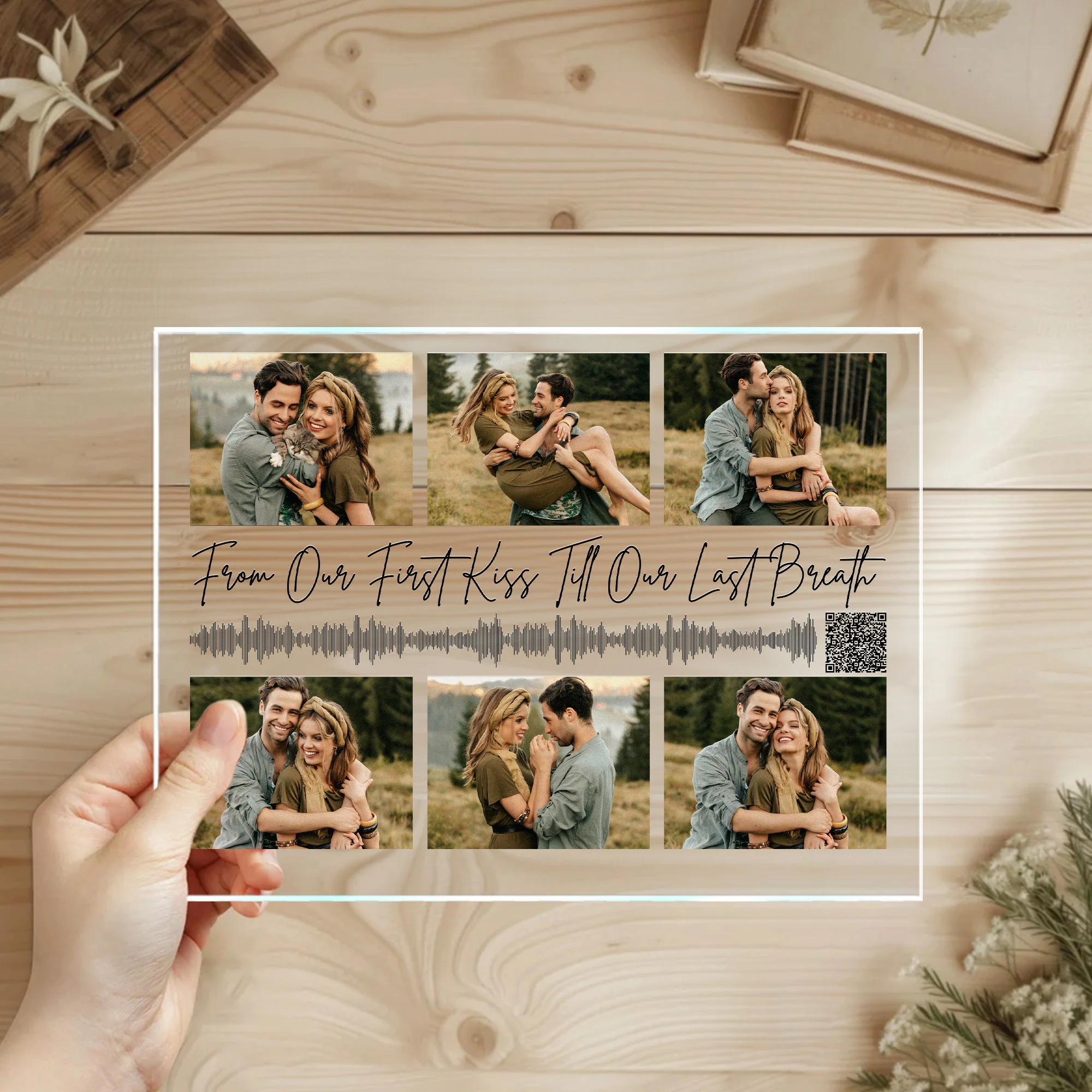 From Our First Kiss Till Our Last Breath Qr Code - Personalized Acrylic Photo Plaque - Image 2