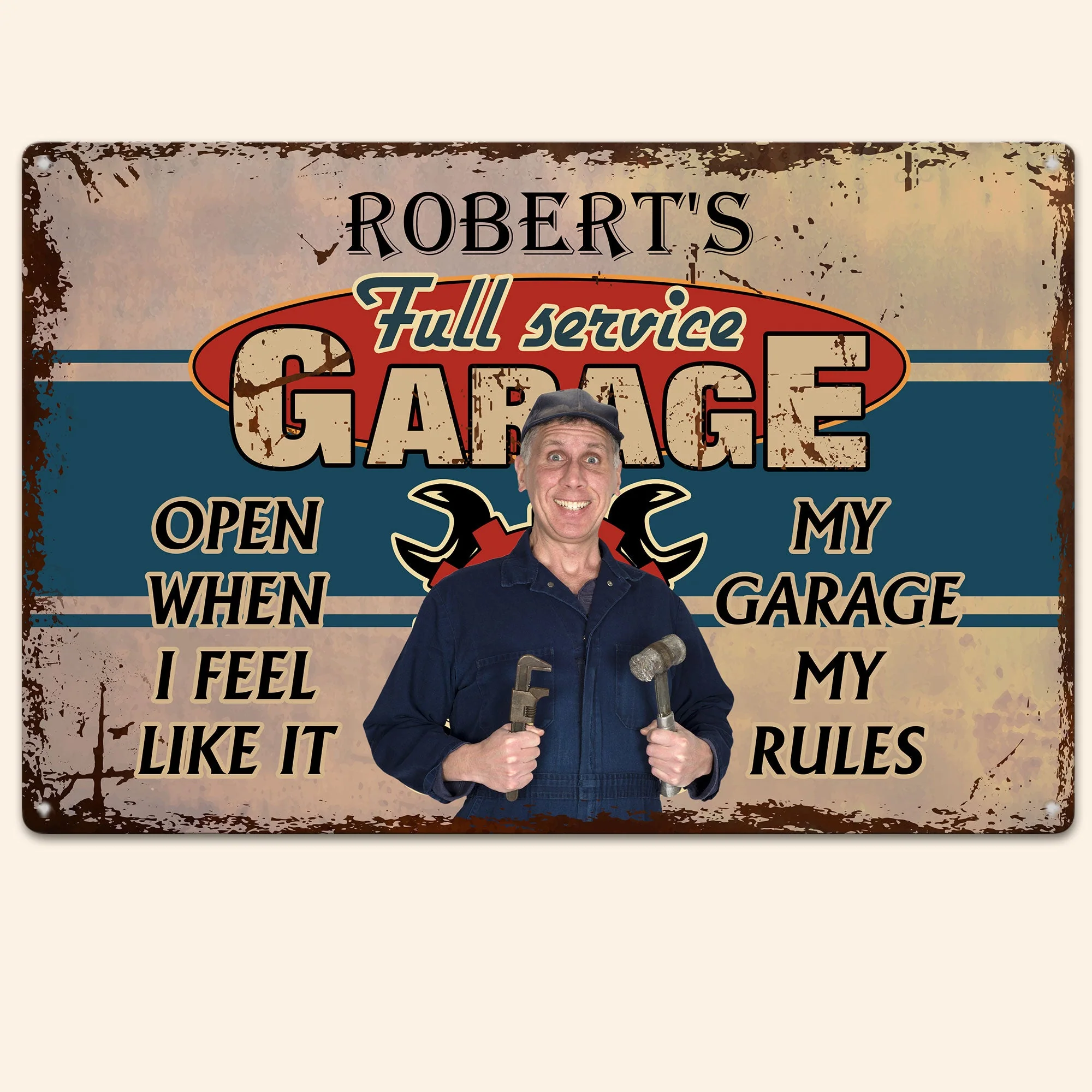 Full Service Garage - Personalized Metal Photo Sign - Image 5