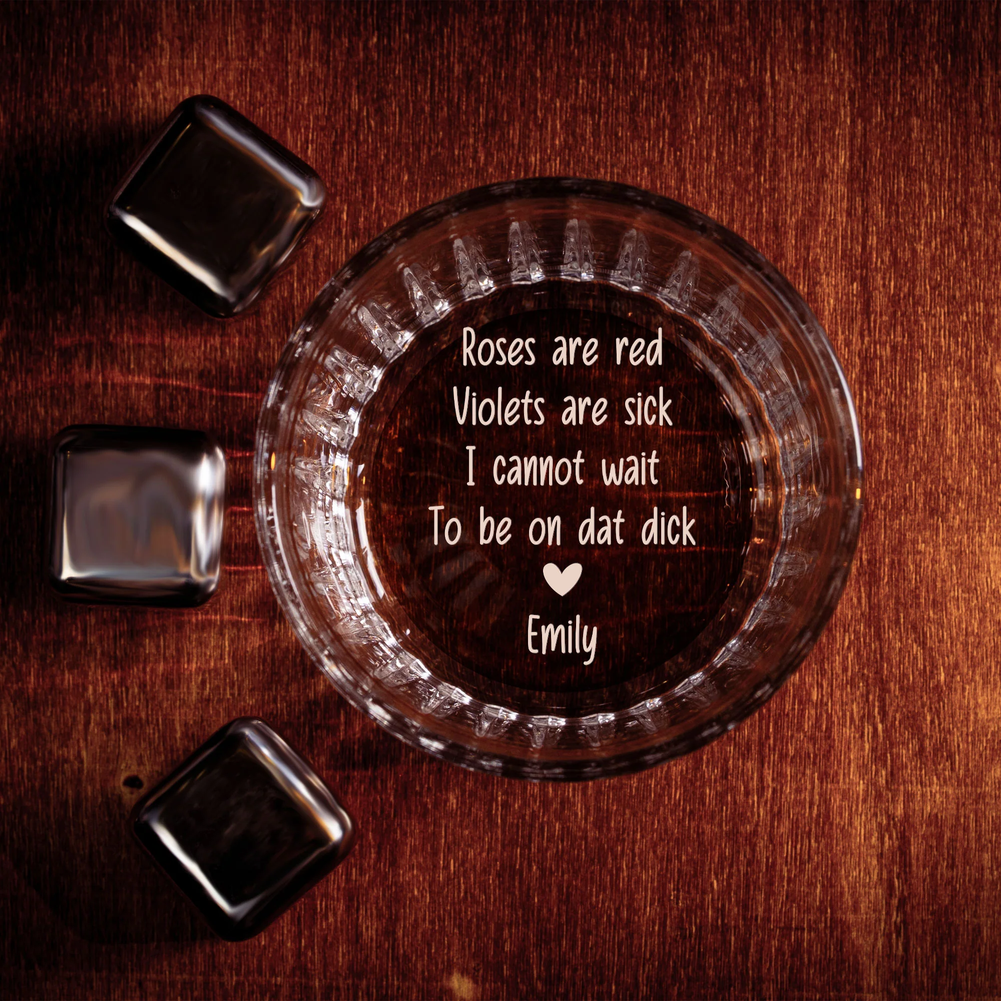 Funny Anniversary Valentine's Day Gifts For Him - Personalized Engraved Whiskey Glass - Image 4