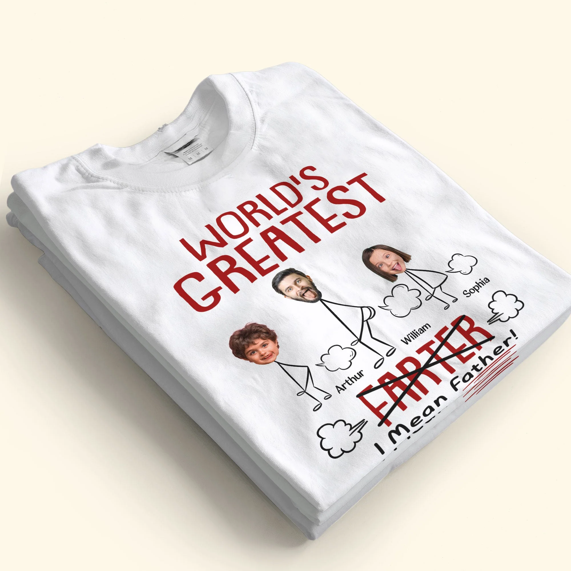 Funny Best Dad World's Greatest Farter I Mean Father - Personalized Photo Shirt - Image 5