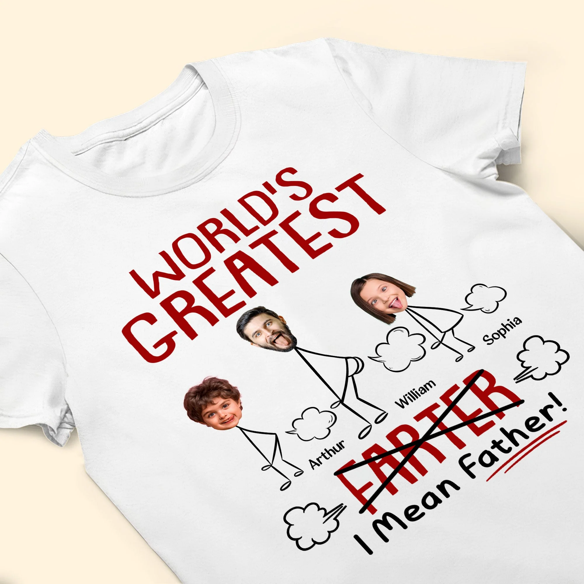Funny Best Dad World's Greatest Farter I Mean Father - Personalized Photo Shirt - Image 6