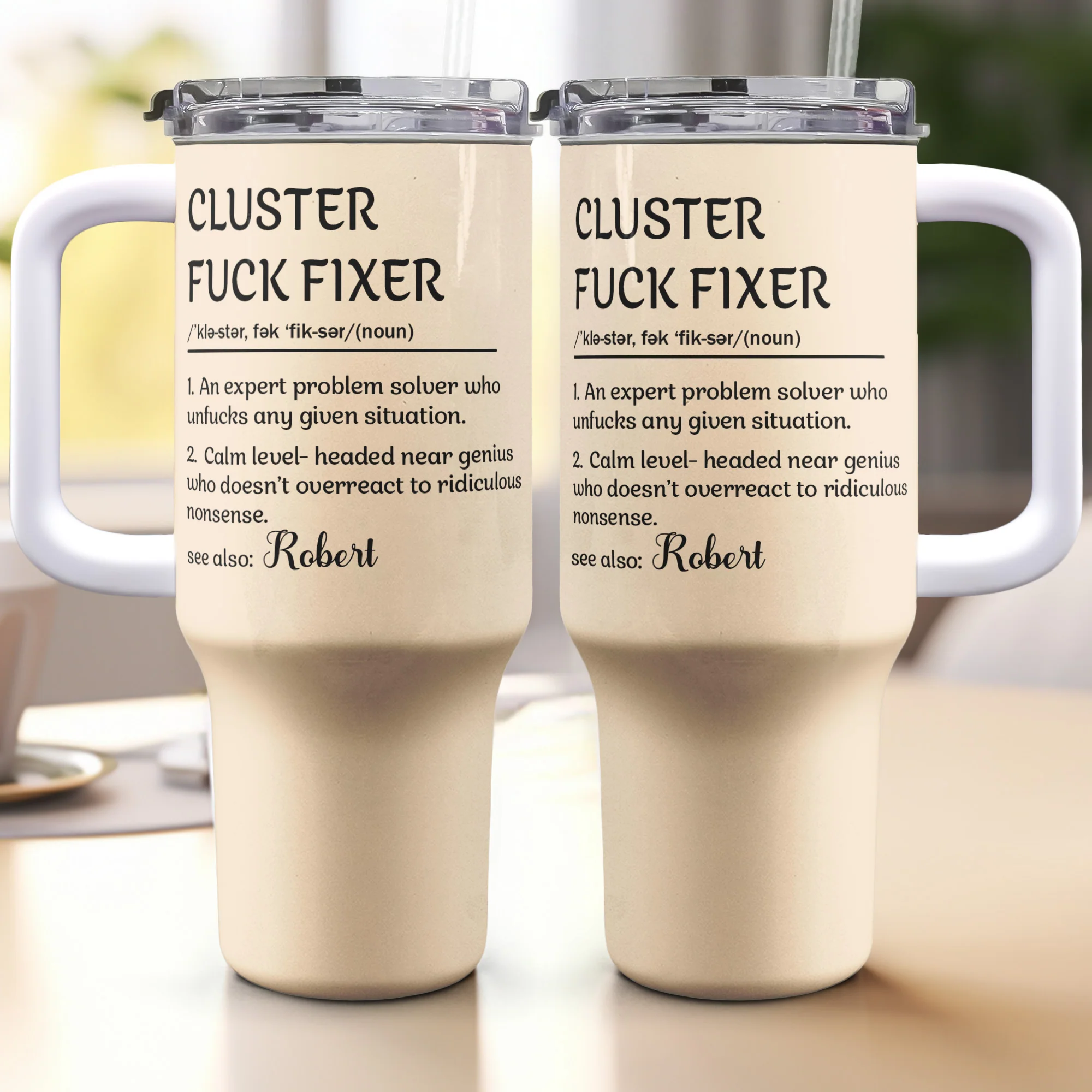 Funny Boss Cup - Cluster F*ck Fixer - Fun Gifts For Coworkers - Personalized 40oz Tumbler With Straw - Image 10