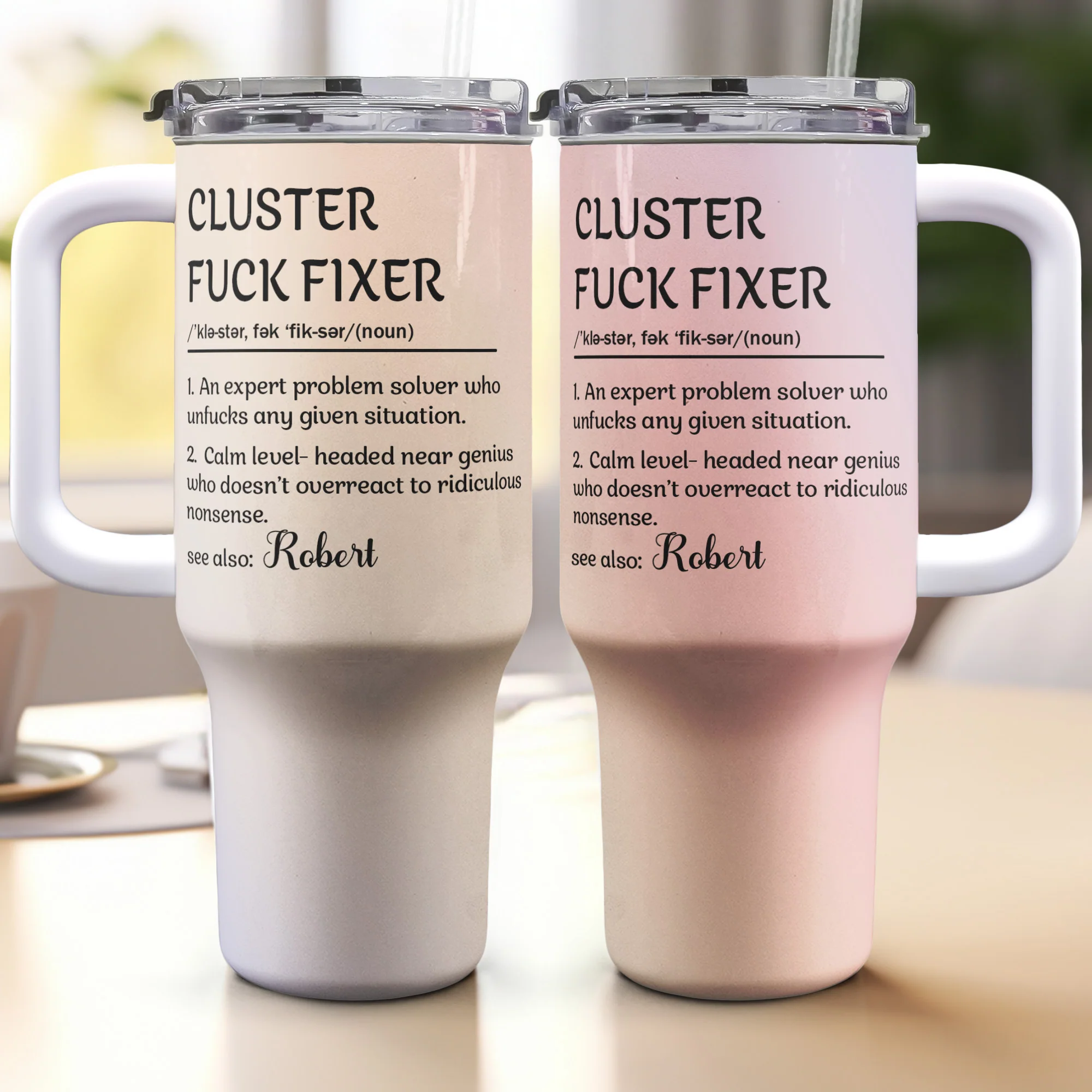 Funny Boss Cup - Cluster F*ck Fixer - Fun Gifts For Coworkers - Personalized 40oz Tumbler With Straw - Image 14