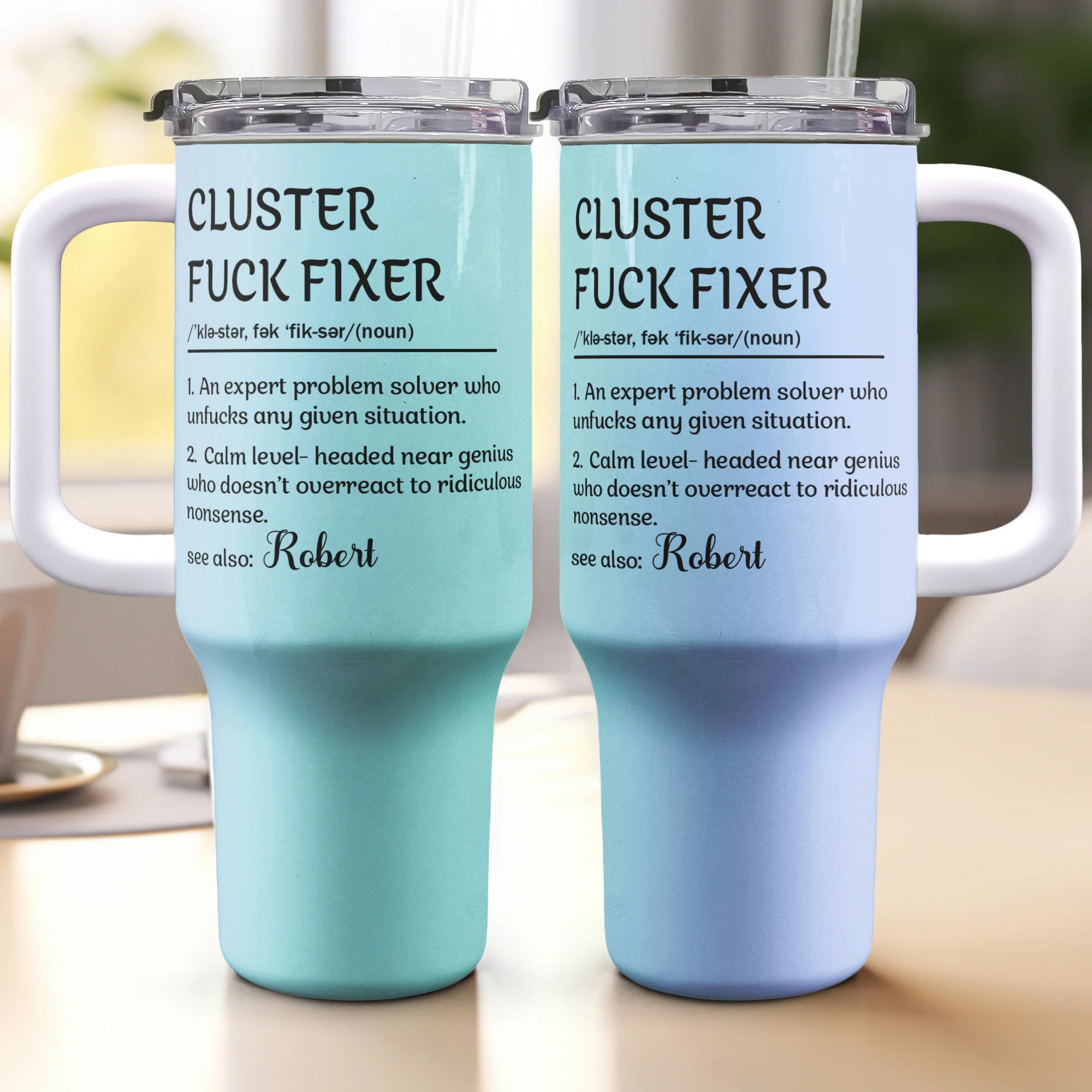 Funny Boss Cup - Cluster F*ck Fixer - Fun Gifts For Coworkers - Personalized 40oz Tumbler With Straw - Image 16