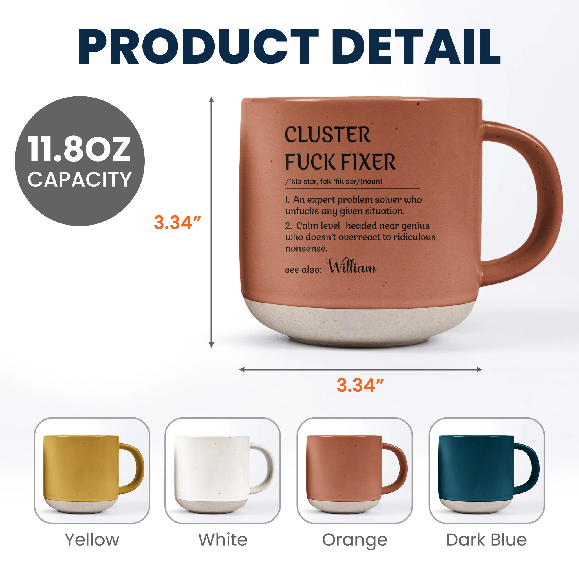 Funny Boss Mug - Cluster F*Ck Fixer- Gifts For Women, Men, Coworker, Boss - Personalized Pottery Mug - Image 9
