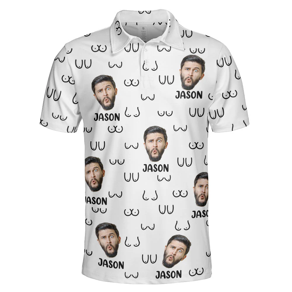 Funny Breast Gifts For Him - Personalized Photo Polo Shirt - Image 5
