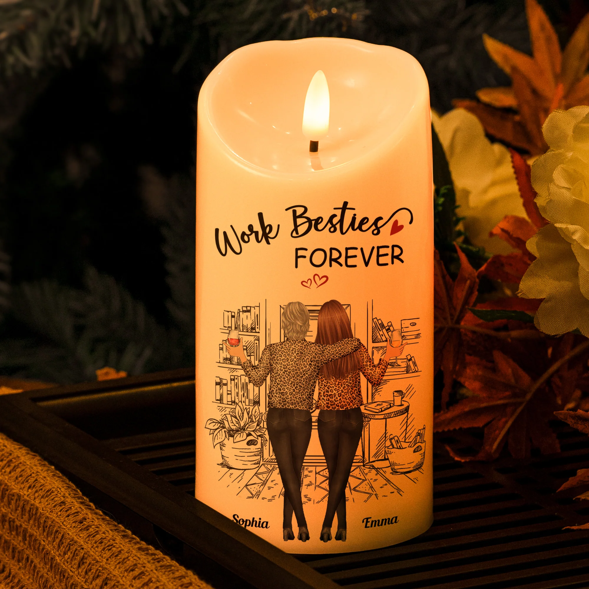 Funny Candle For Work Bestie - Personalized LED Candle - Image 2