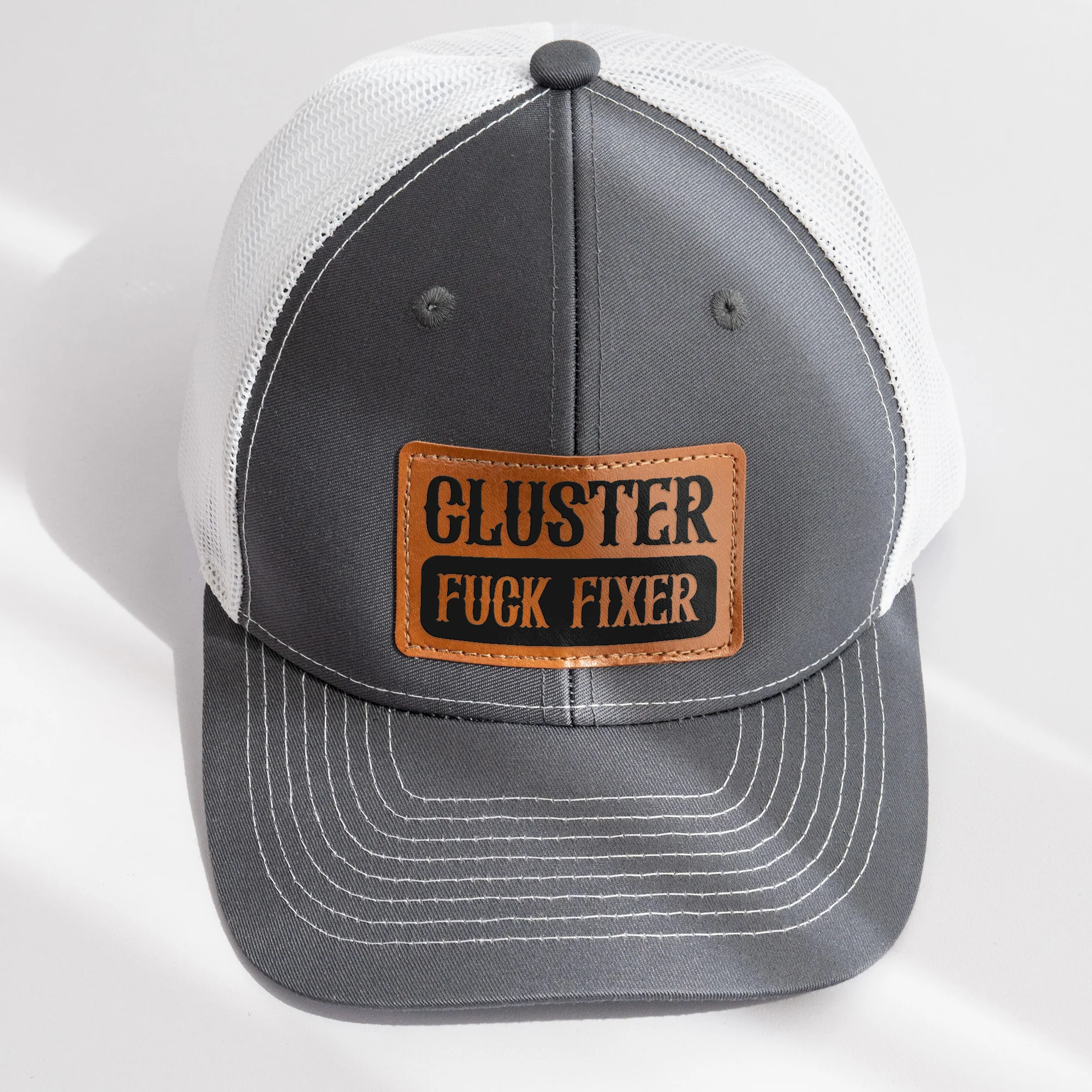 Funny Cap Hat Gifts For Boss, Dad, Grandpa, Papa - Custom Fun Quotes - Personalized Leather Patch Hat - Image 4