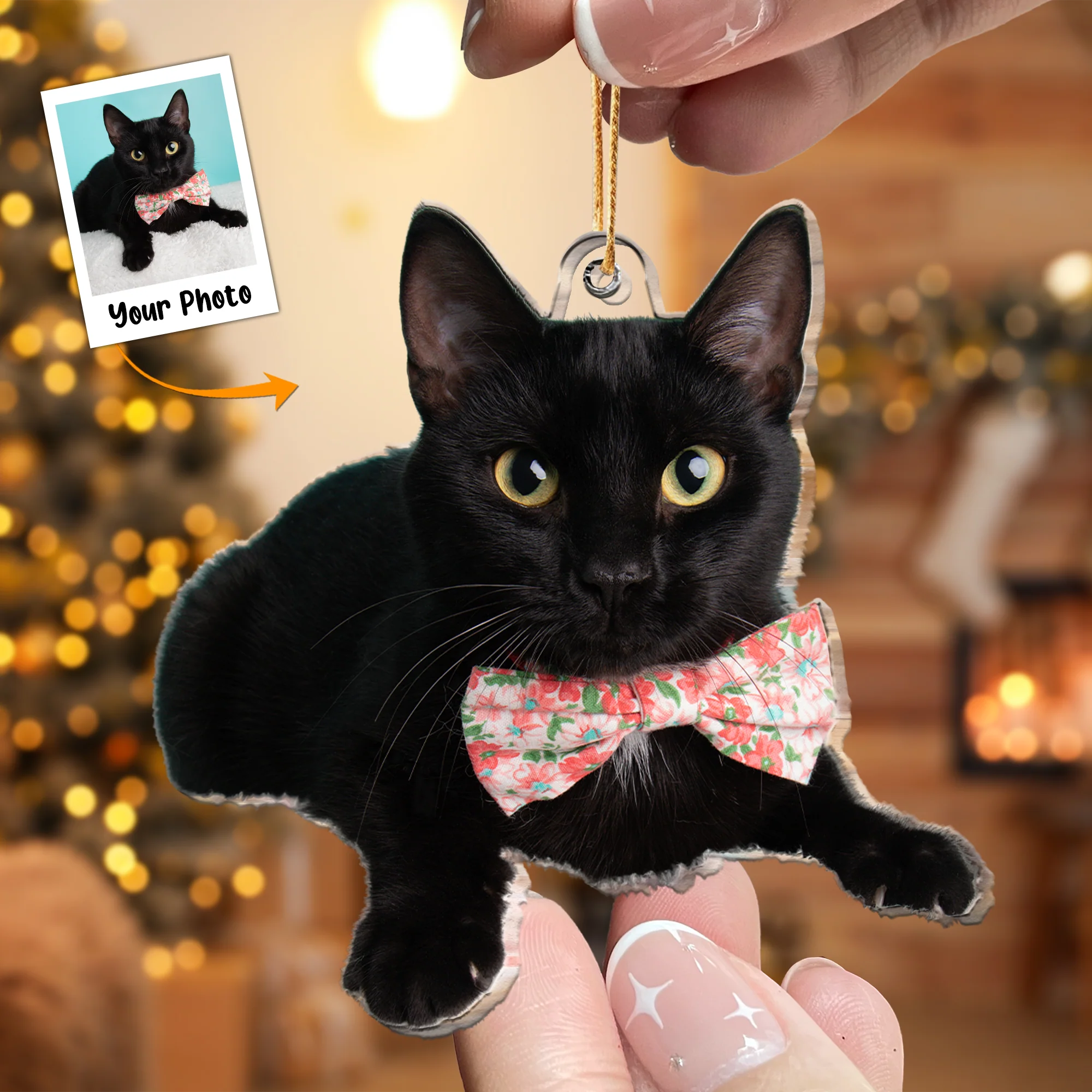 Funny Cat Gifts For Cat Lovers - Personalized Acrylic Photo Ornament - Image 2