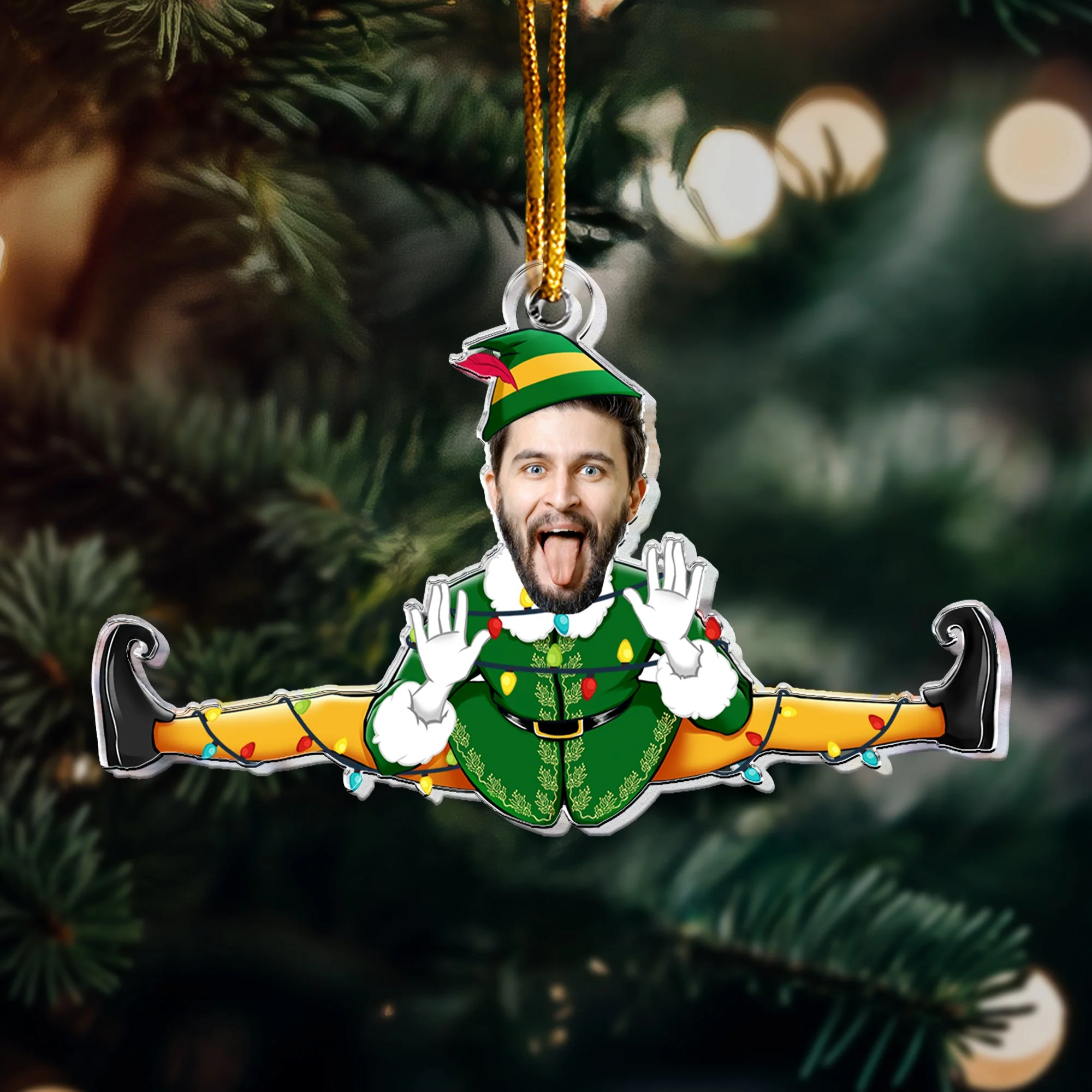 Funny Christmas Custom Face Family, Friends - Personalized Family Photo Ornament - Image 2