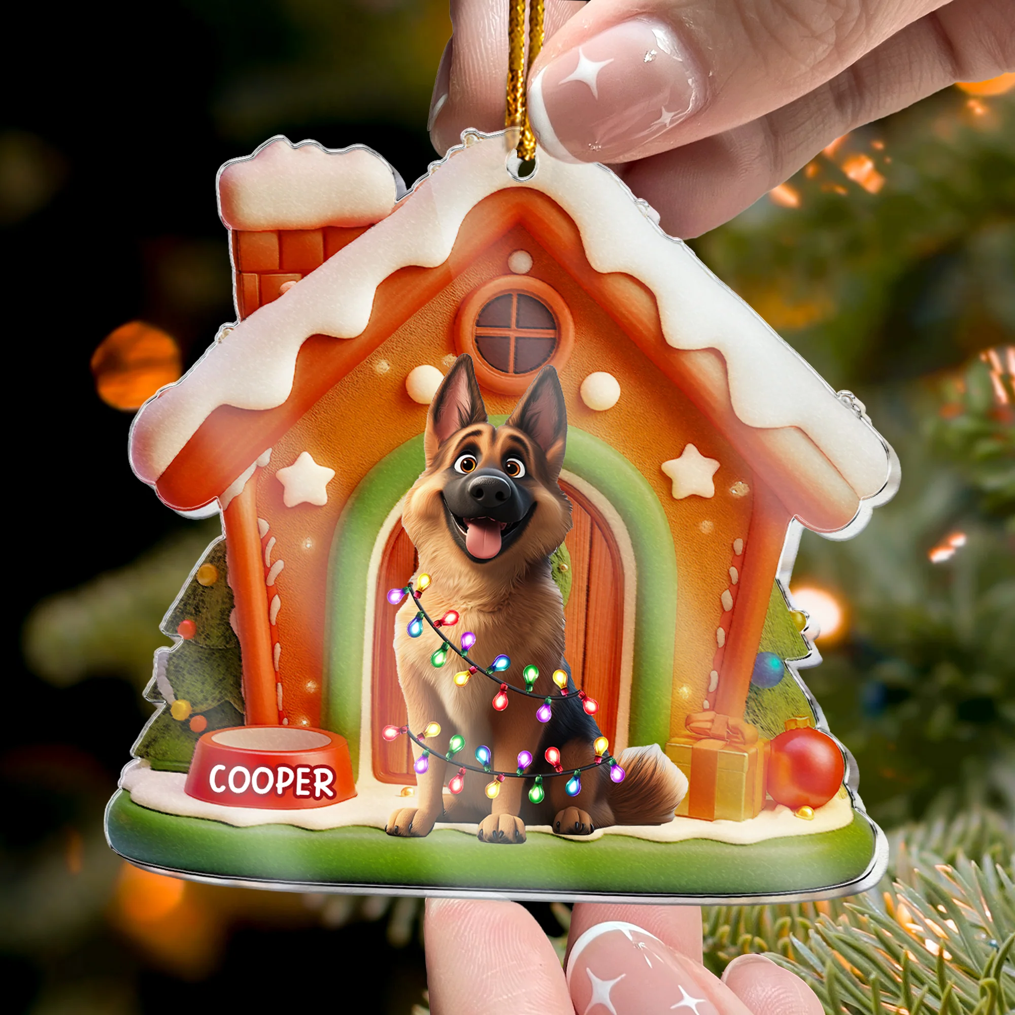 Funny Christmas Pet - Personalized Acrylic Ornament - Image 2