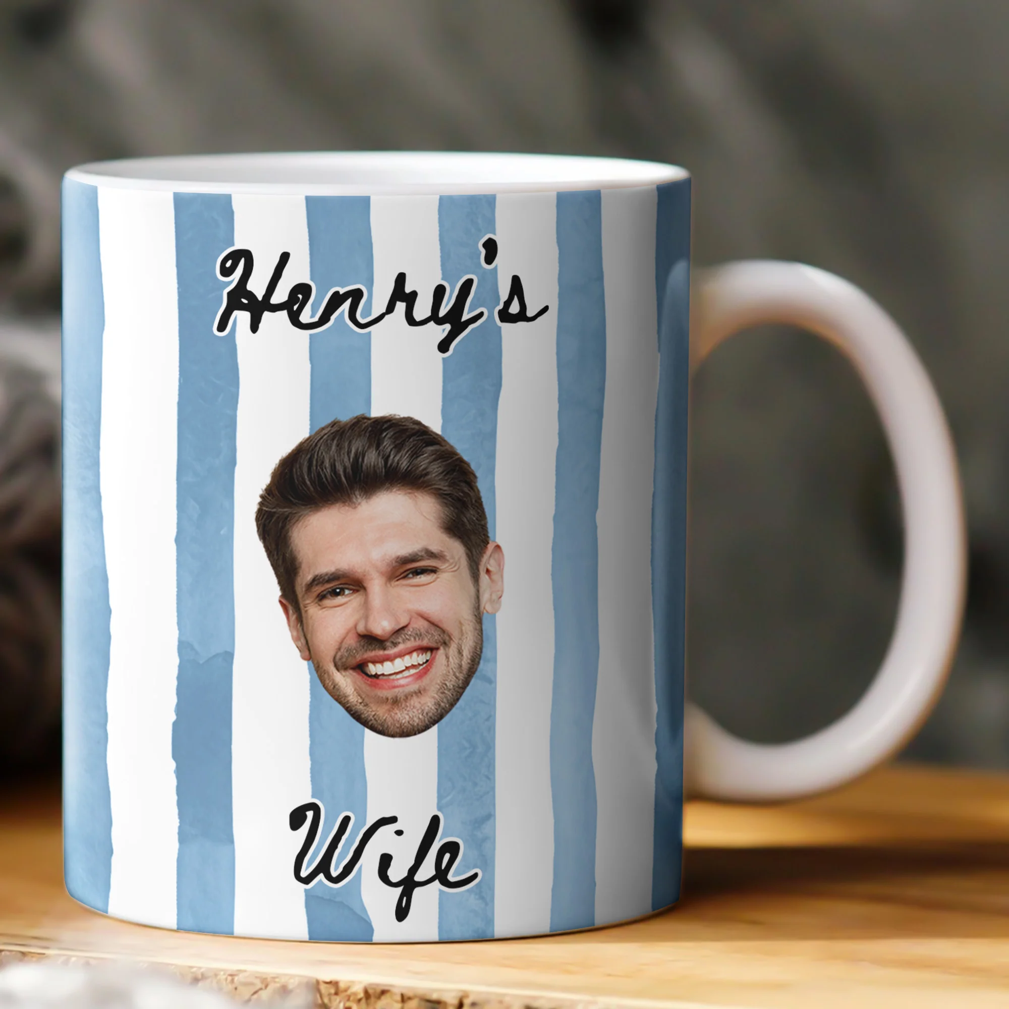 Funny Couple Gift Custom Photo Stripes Mug - Personalized Photo Mug - Image 2