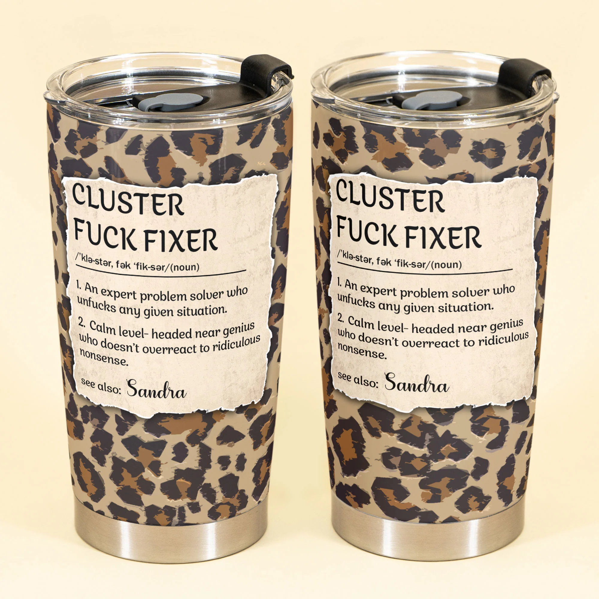 Funny Cup - Cluster F*Ck Fixer - Fun Gifts For Women, Coworker, Friends, Boss - Personalized Tumbler - Image 3