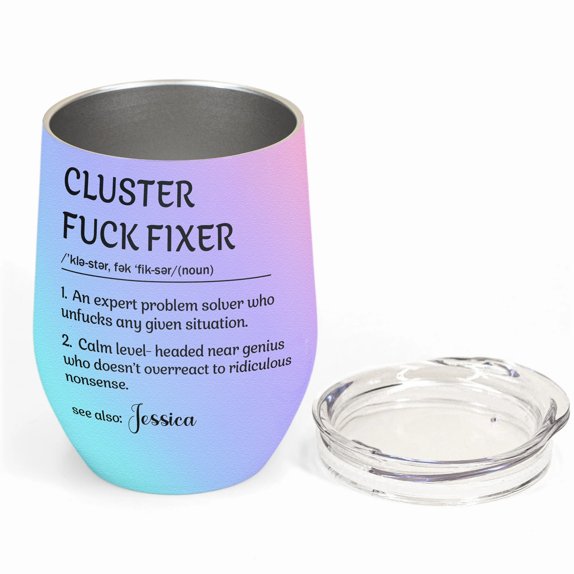 Funny Cup - Cluster F*ck Fixer - Fun Gifts For Women, Coworker, Friends, Boss - Personalized Wine Tumbler - Image 15