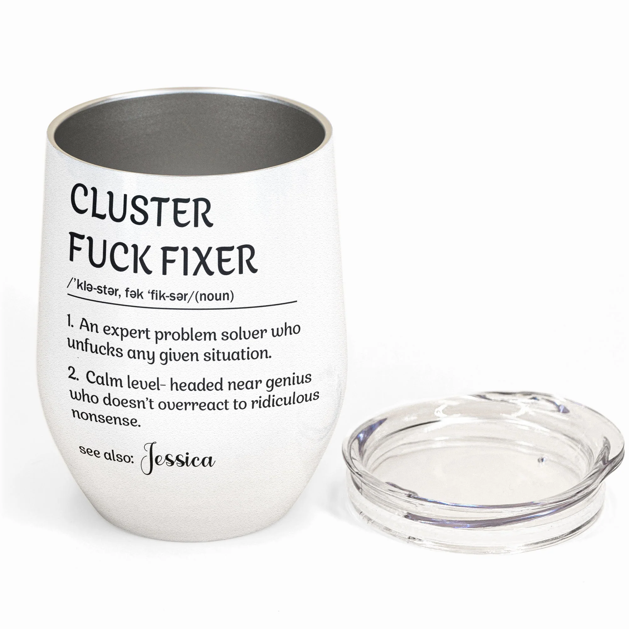 Funny Cup - Cluster F*ck Fixer - Fun Gifts For Women, Coworker, Friends, Boss - Personalized Wine Tumbler - Image 3