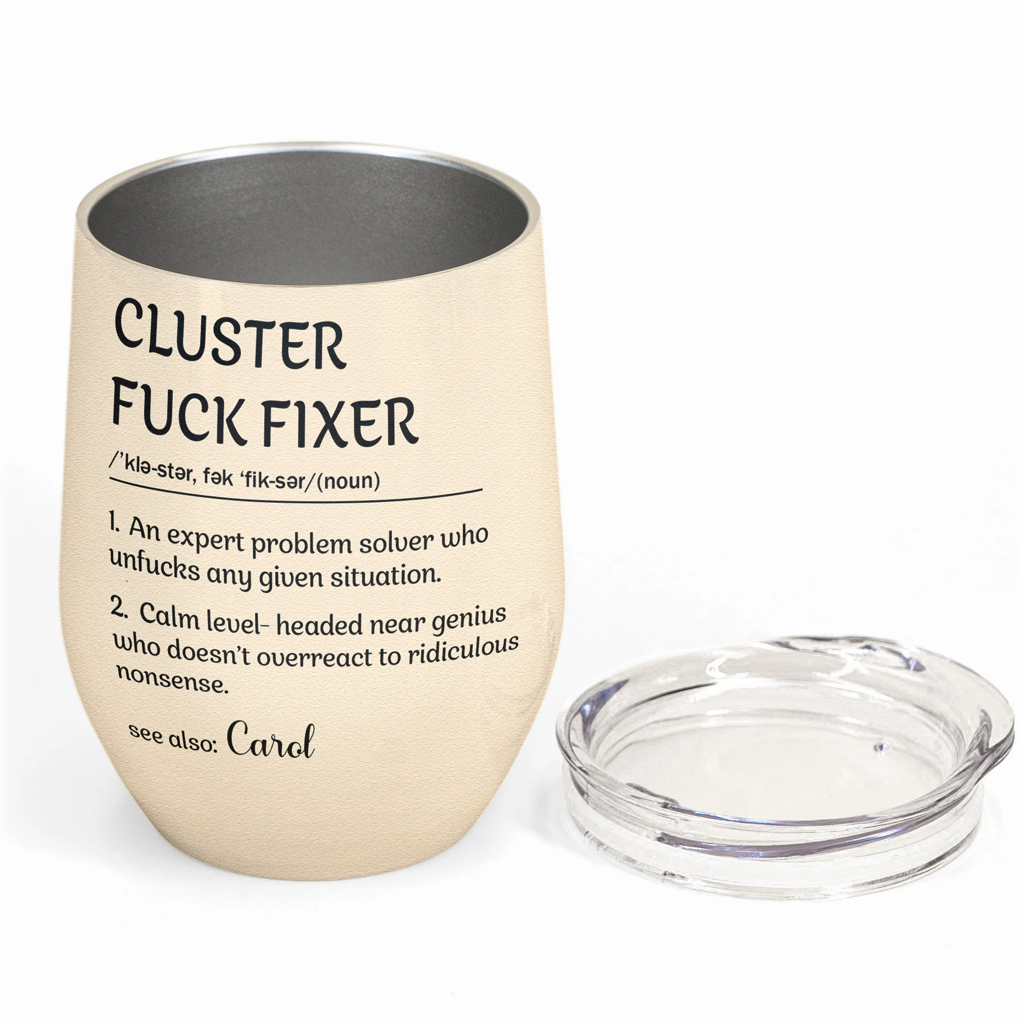 Funny Cup - Cluster F*ck Fixer - Fun Gifts For Women, Coworker, Friends, Boss - Personalized Wine Tumbler - Image 6